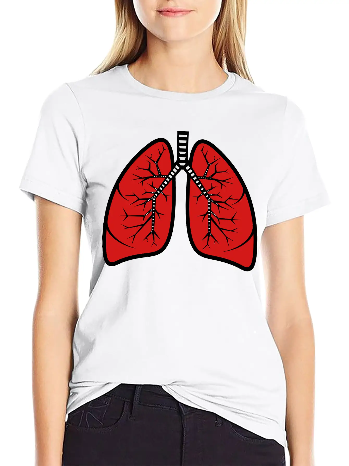 Lungs Basic Graphic T-Shirt ¨C Daily Comfort In Soft Cotton