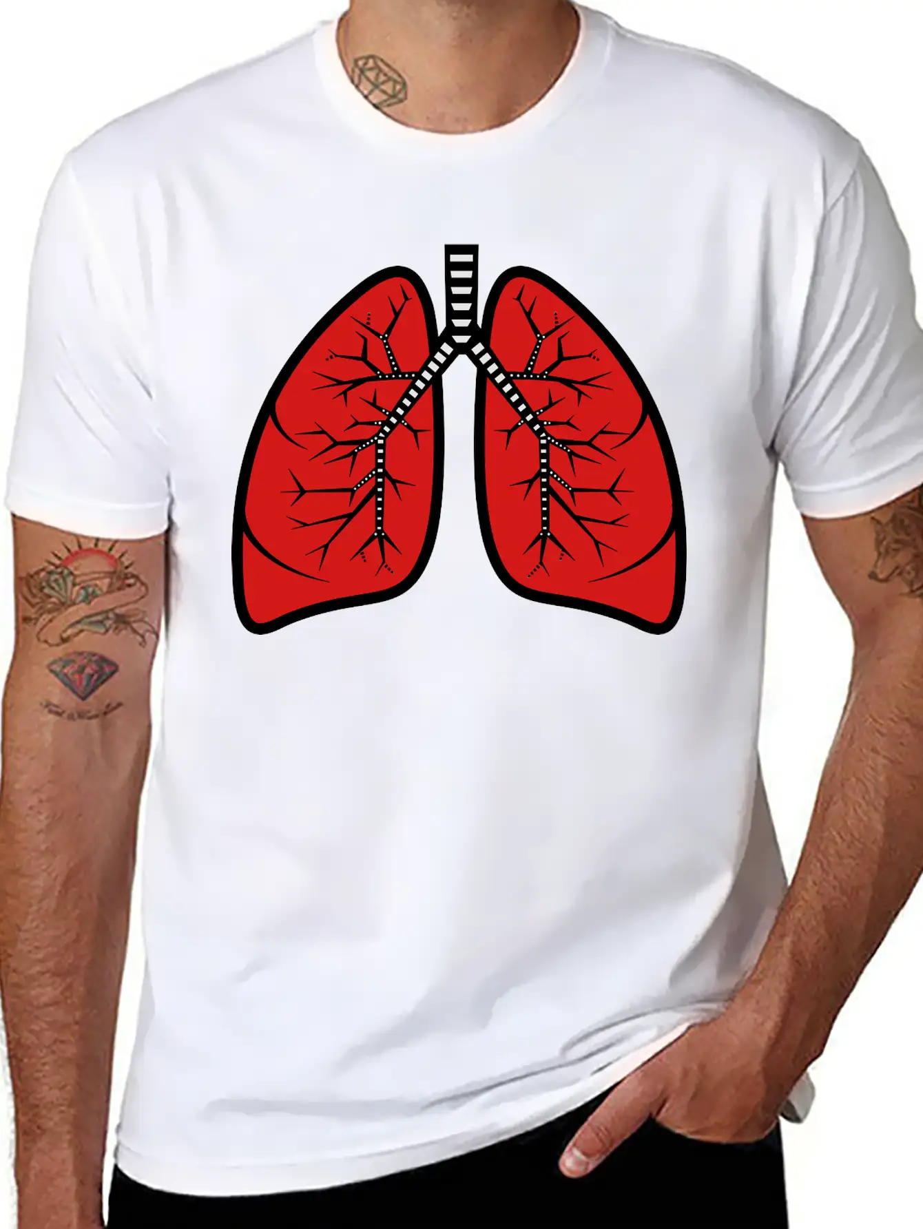 Lungs Basic Graphic T-Shirt ¨C Daily Comfort In Soft Cotton