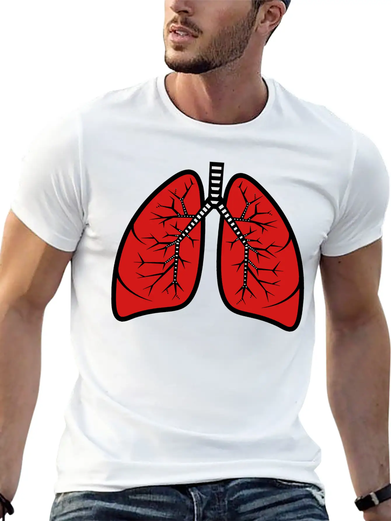 Lungs Basic Graphic T-Shirt ¨C Daily Comfort In Soft Cotton