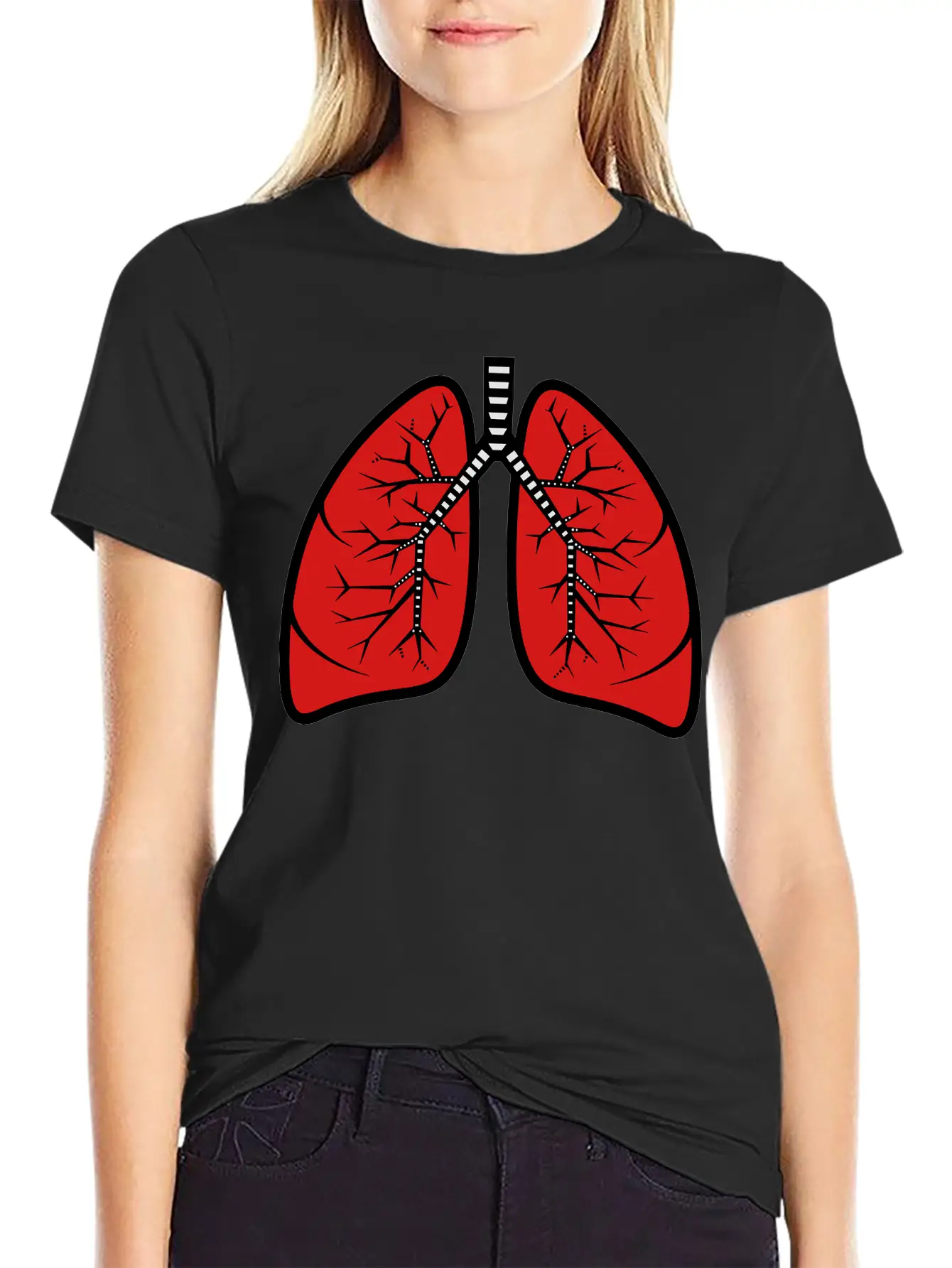 Lungs Basic Graphic T-Shirt ¨C Daily Comfort In Soft Cotton