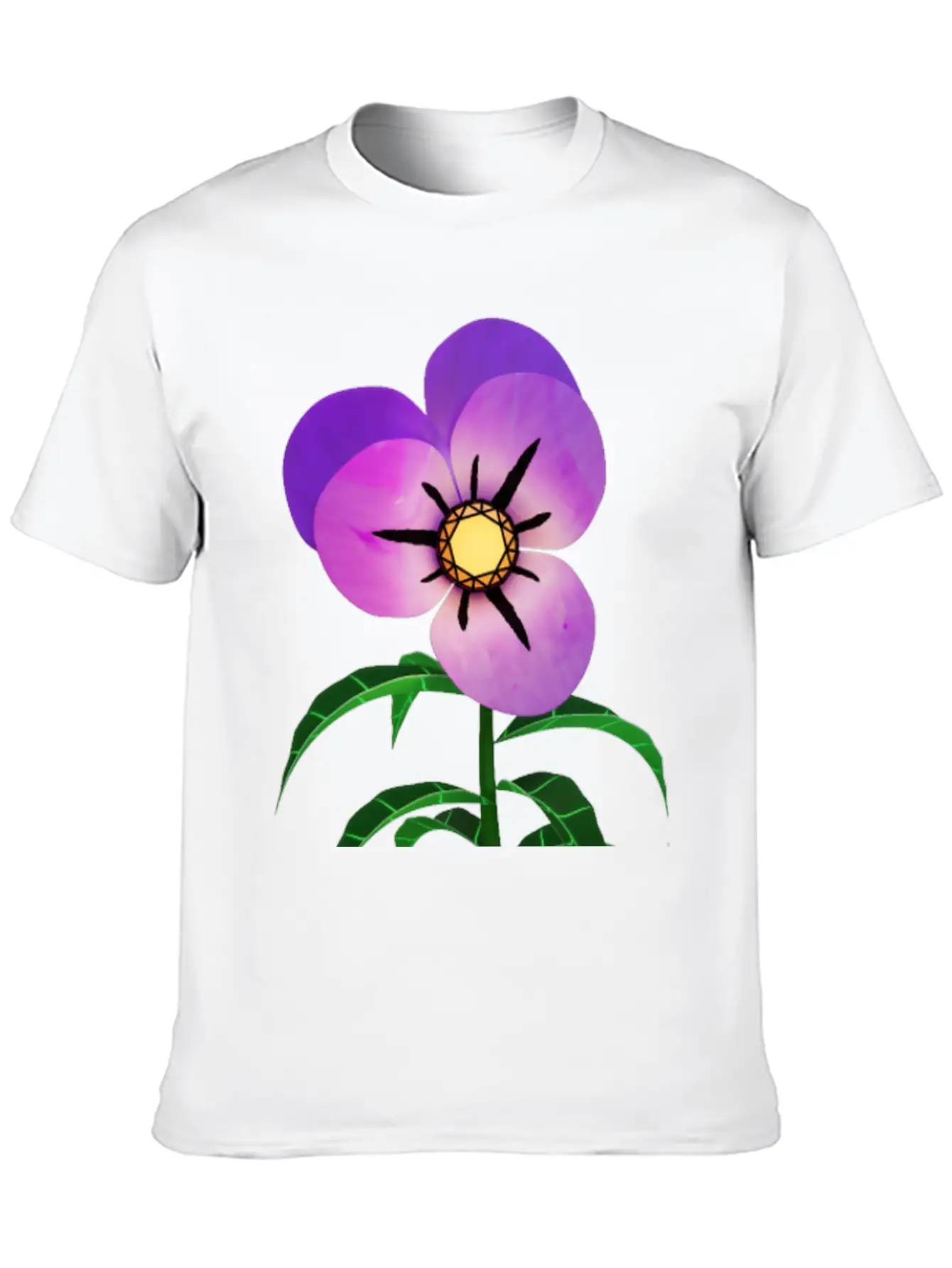 Magic Violet Flower Essential Cotton Tee For Daily Outfits ¨C Unisex Style
