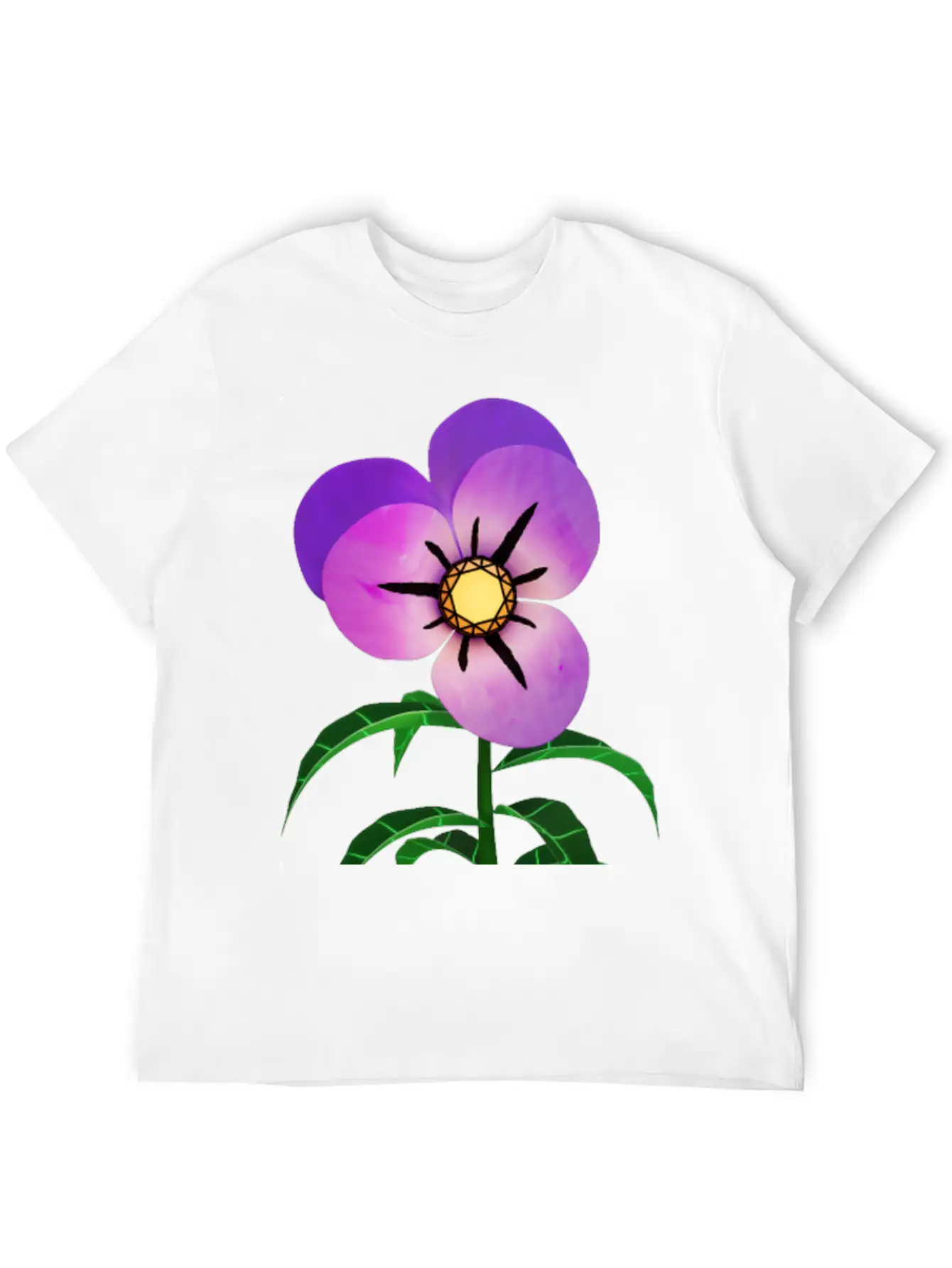 Magic Violet Flower Essential Cotton Tee For Daily Outfits ¨C Unisex Style