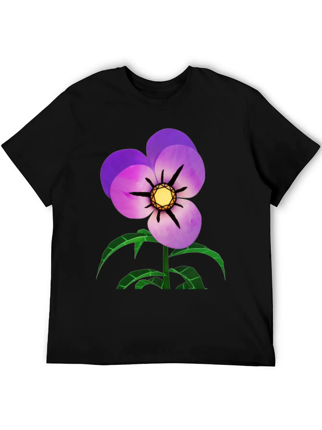 Magic Violet Flower Essential Cotton Tee For Daily Outfits ¨C Unisex Style