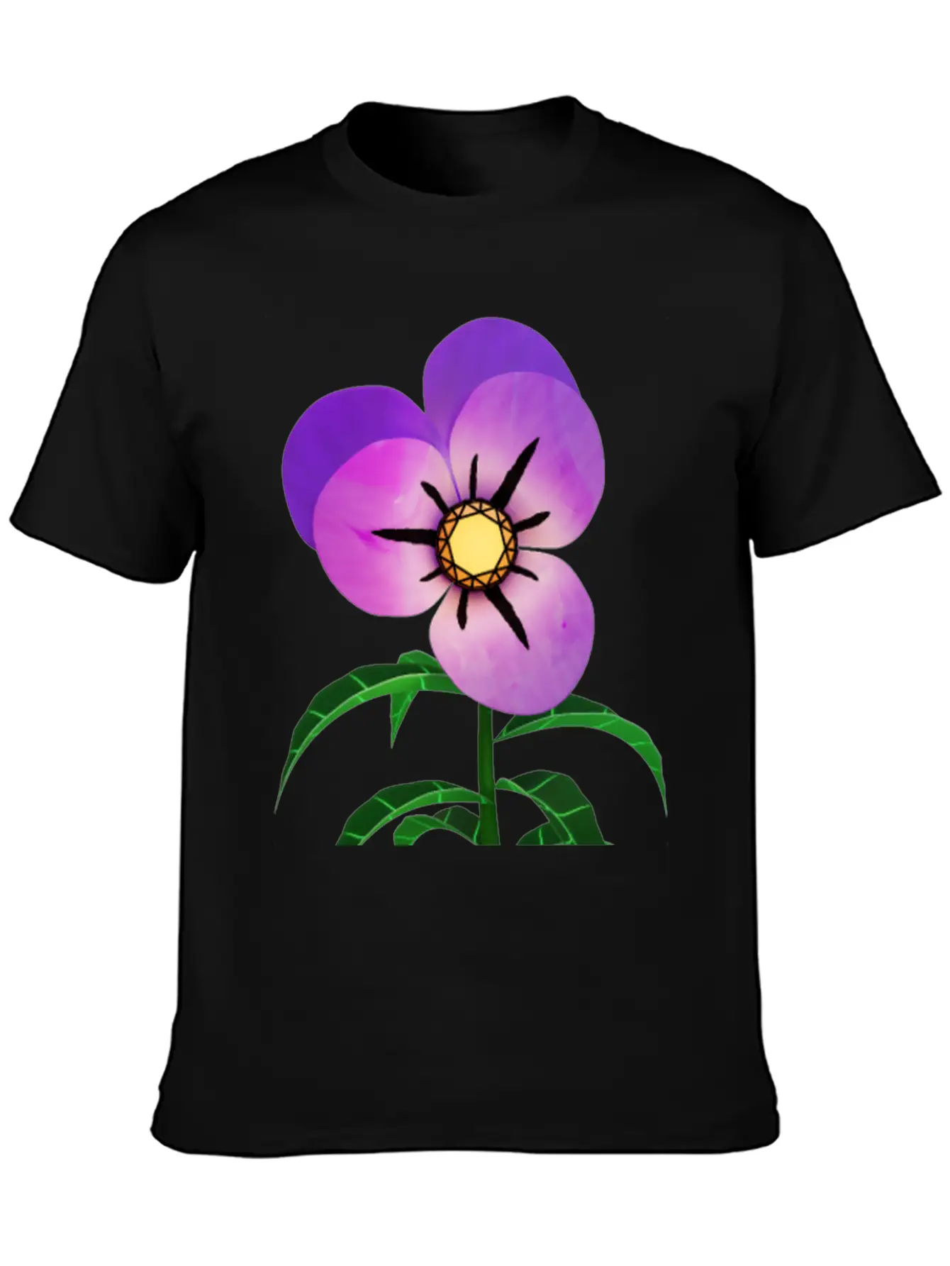 Magic Violet Flower Essential Cotton Tee For Daily Outfits ¨C Unisex Style