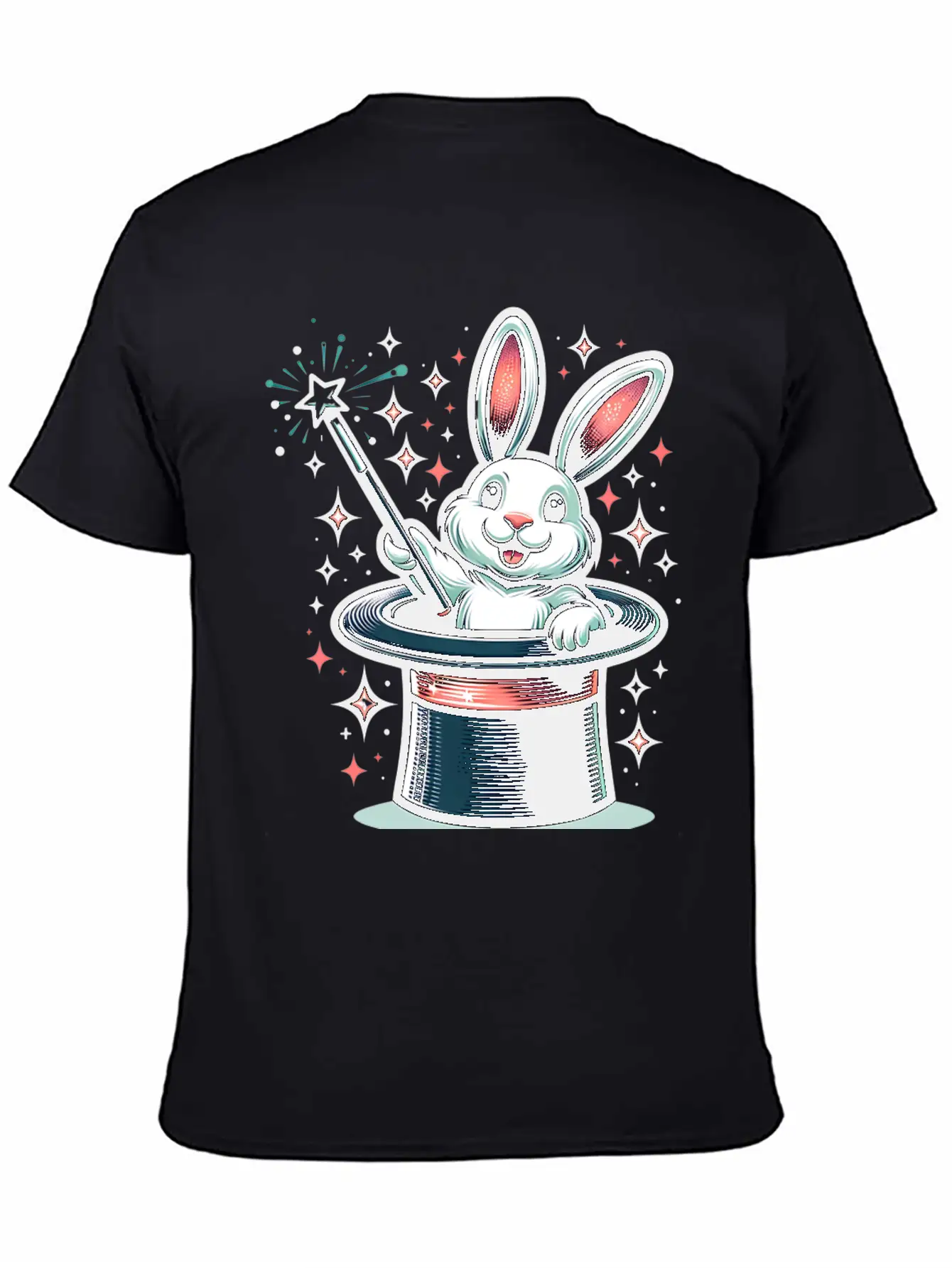 Magical Bunny In Top Hat Illustration Essential Cotton Tee For Daily Outfits ¨C Unisex Style