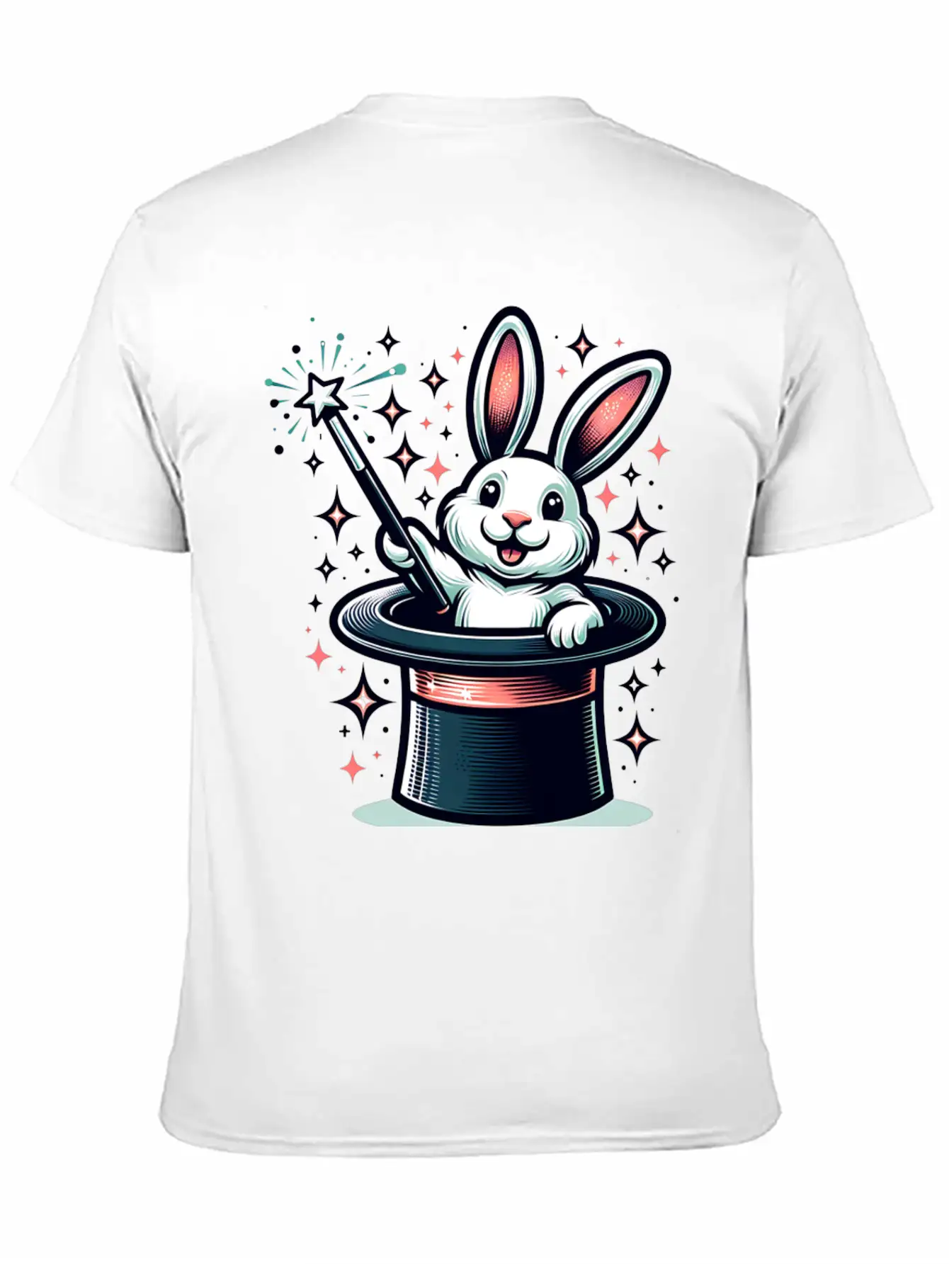 Magical Bunny In Top Hat Illustration Essential Cotton Tee For Daily Outfits ¨C Unisex Style