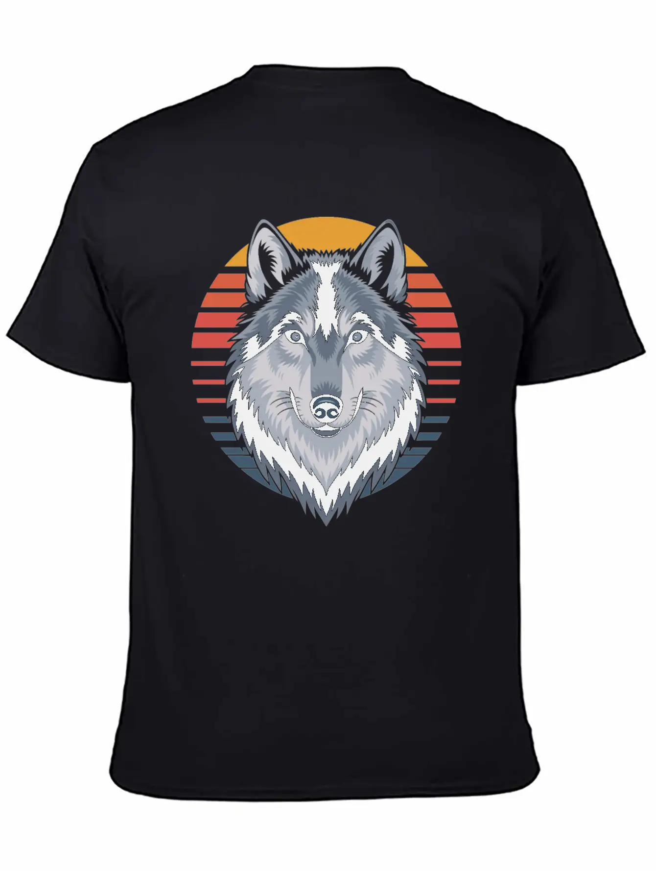 Majestic Wolf With Sunset Colors Portrait Basic Graphic T-Shirt ¨C Daily Comfort In Soft Cotton
