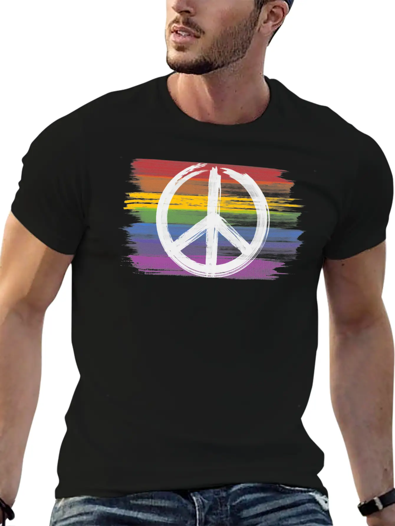 Make Peace Not War - Peace Sign Logo Basic Graphic T-Shirt ¨C Daily Comfort In Soft Cotton