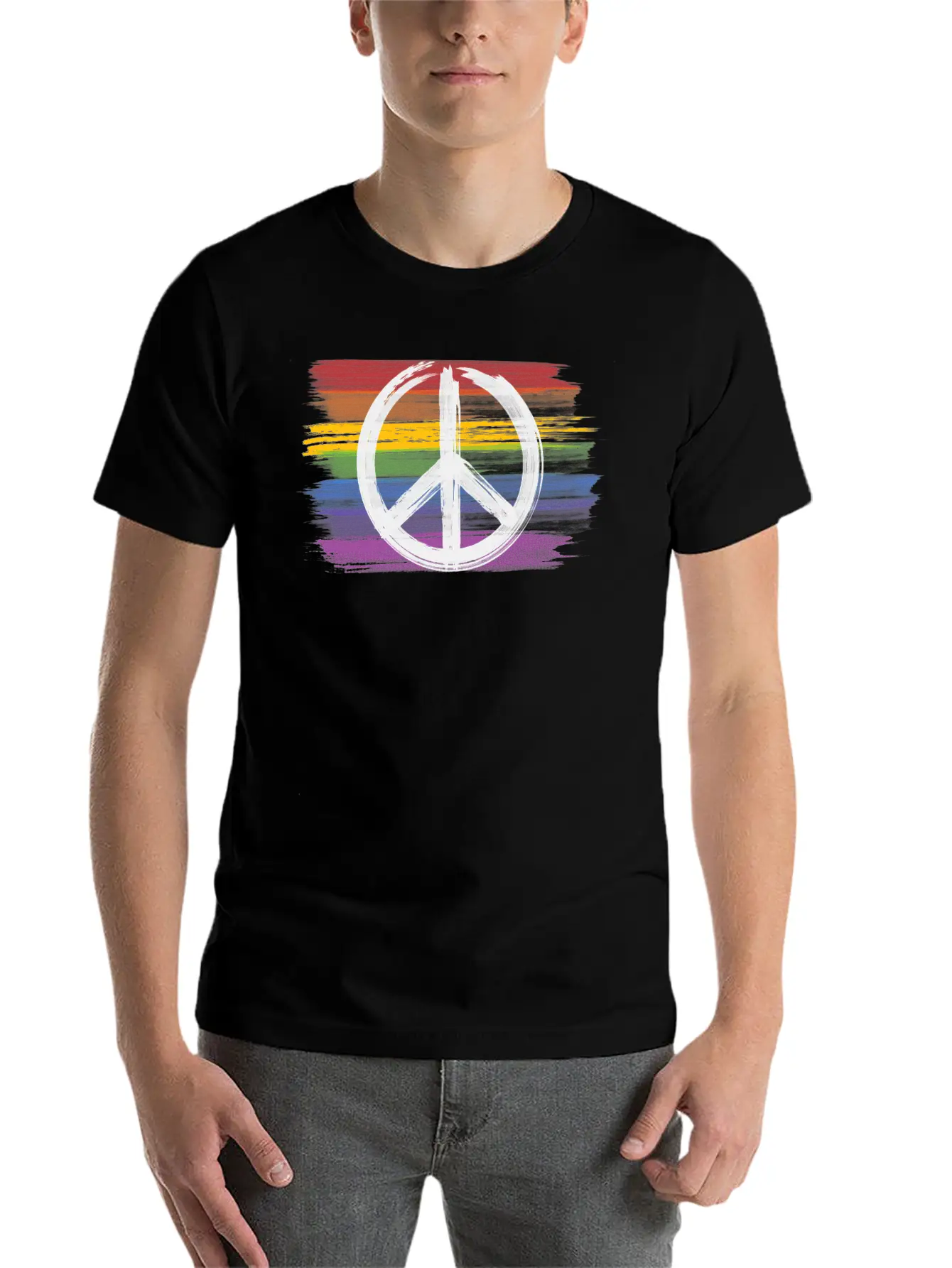 Make Peace Not War - Peace Sign Logo Basic Graphic T-Shirt ¨C Daily Comfort In Soft Cotton