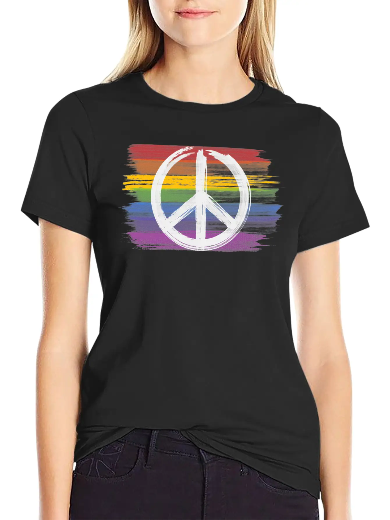 Make Peace Not War - Peace Sign Logo Basic Graphic T-Shirt ¨C Daily Comfort In Soft Cotton