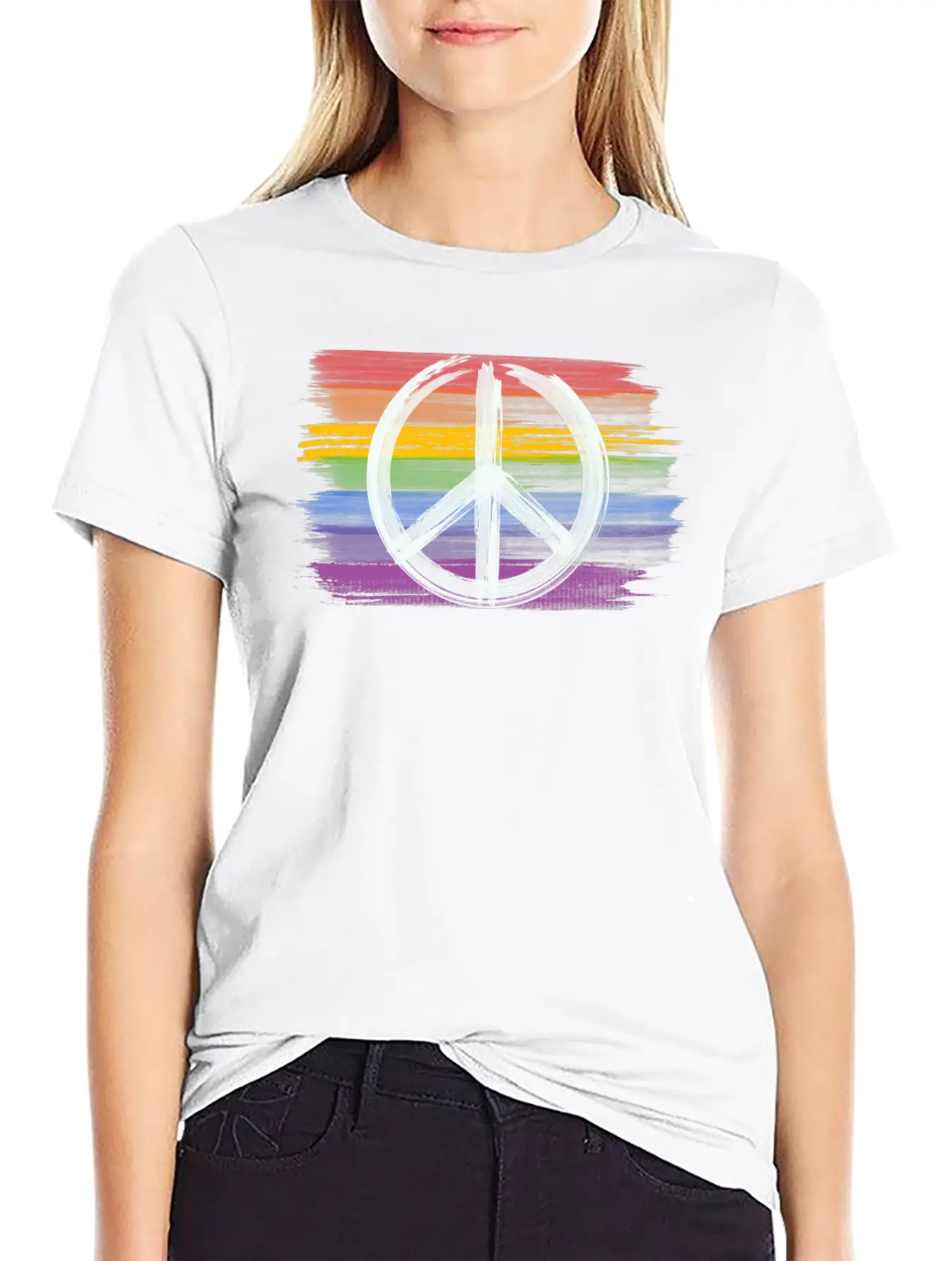 Make Peace Not War - Peace Sign Logo Basic Graphic T-Shirt ¨C Daily Comfort In Soft Cotton