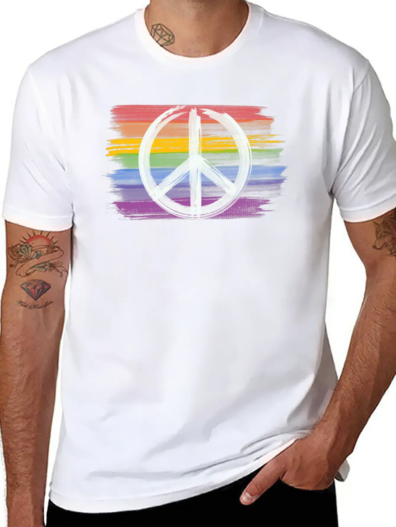 Make Peace Not War - Peace Sign Logo Basic Graphic T-Shirt ¨C Daily Comfort In Soft Cotton