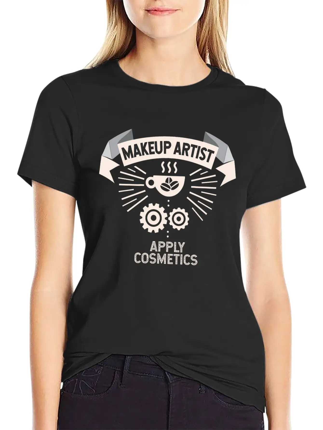Makeup Artist Apply Cosmetics Basic Graphic T-Shirt ¨C Daily Comfort In Soft Cotton