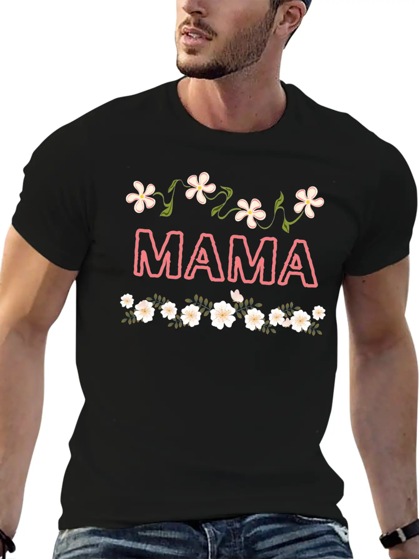 Mama Floral Design Basic Graphic T-Shirt ¨C Daily Comfort In Soft Cotton