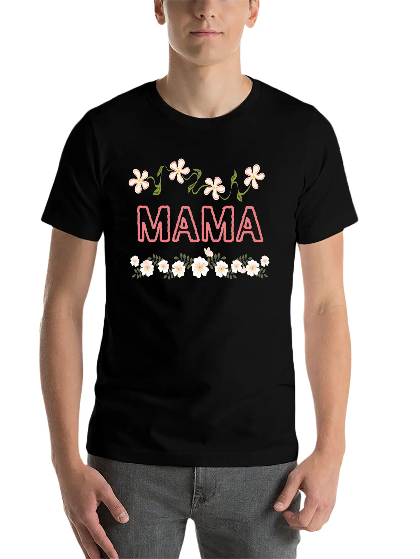 Mama Floral Design Basic Graphic T-Shirt ¨C Daily Comfort In Soft Cotton