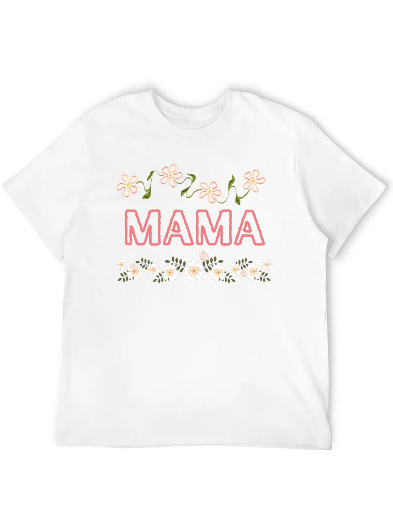 Mama Floral Design Basic Graphic T-Shirt ¨C Daily Comfort In Soft Cotton
