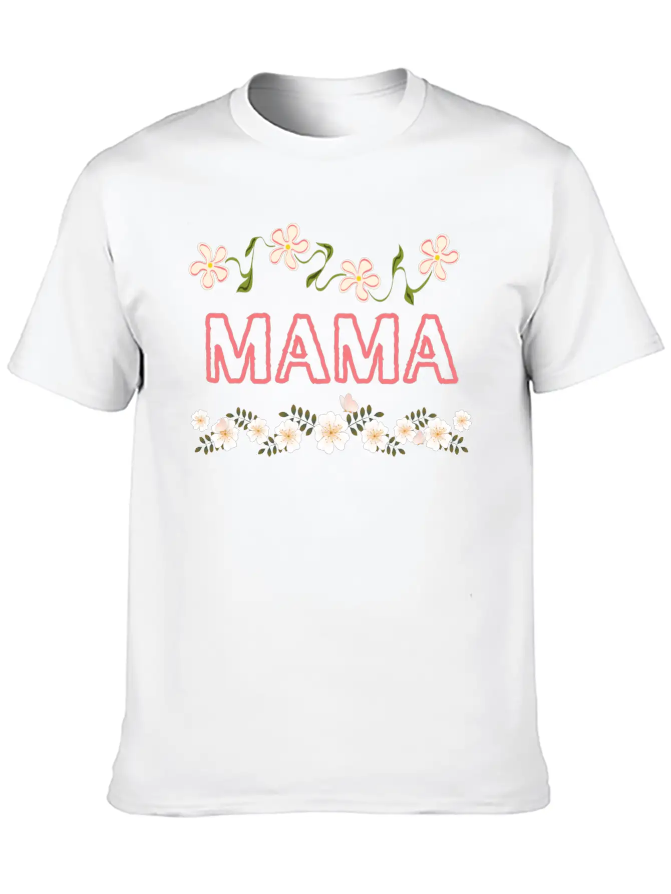 Mama Floral Design Basic Graphic T-Shirt ¨C Daily Comfort In Soft Cotton