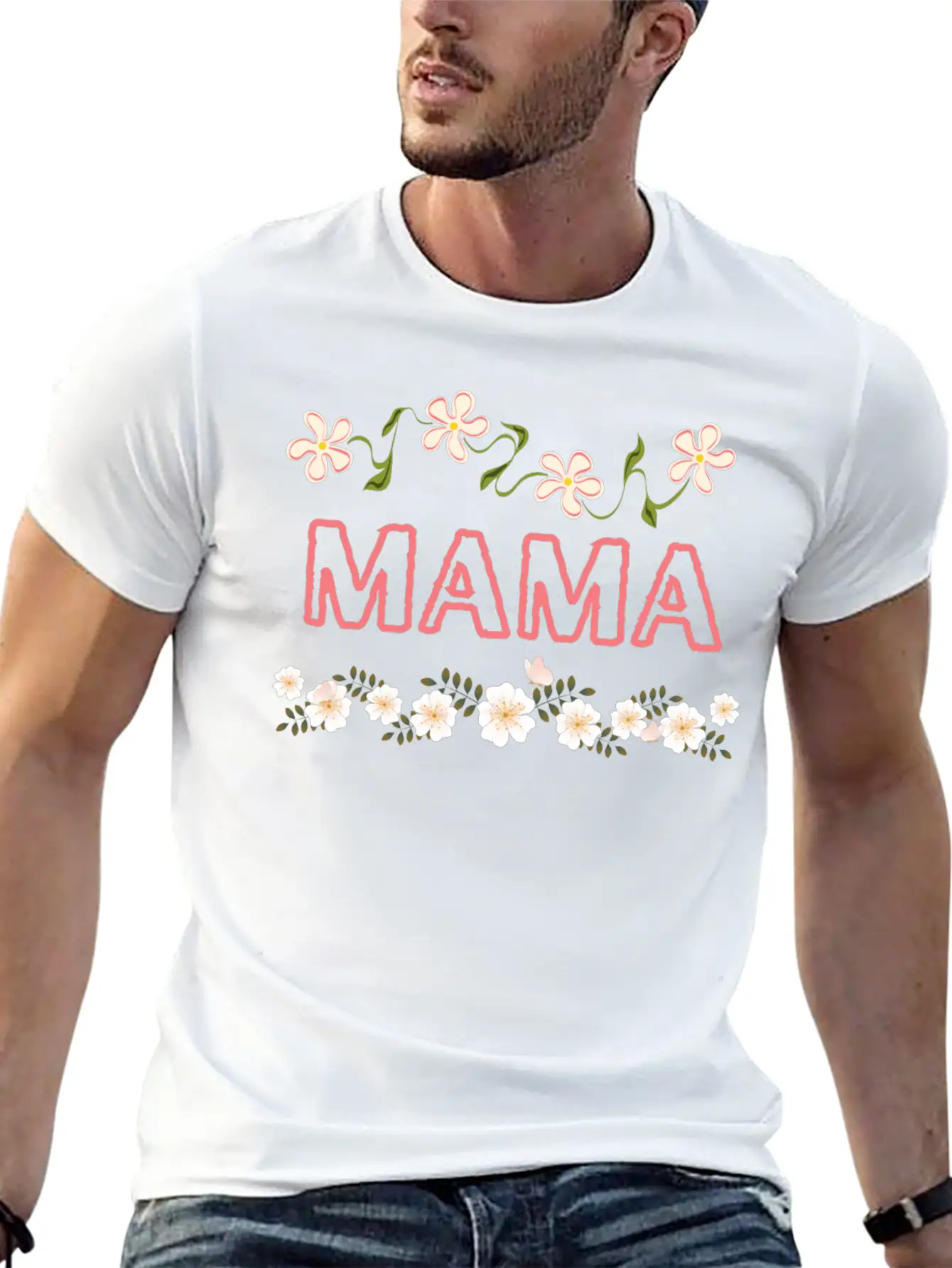 Mama Floral Design Basic Graphic T-Shirt ¨C Daily Comfort In Soft Cotton