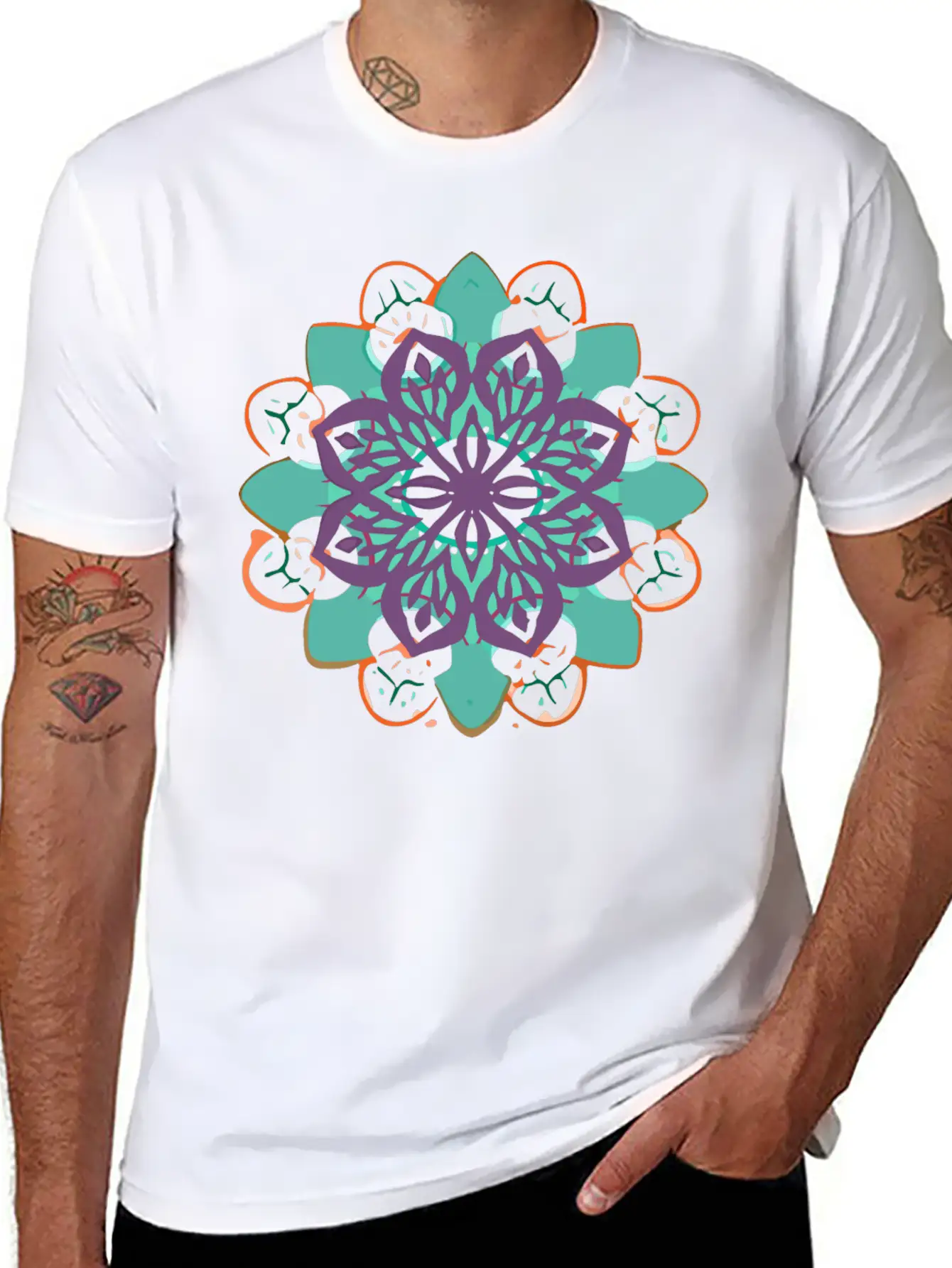 Mandala Gamut Stuffed Basic Graphic T-Shirt ¨C Daily Comfort In Soft Cotton