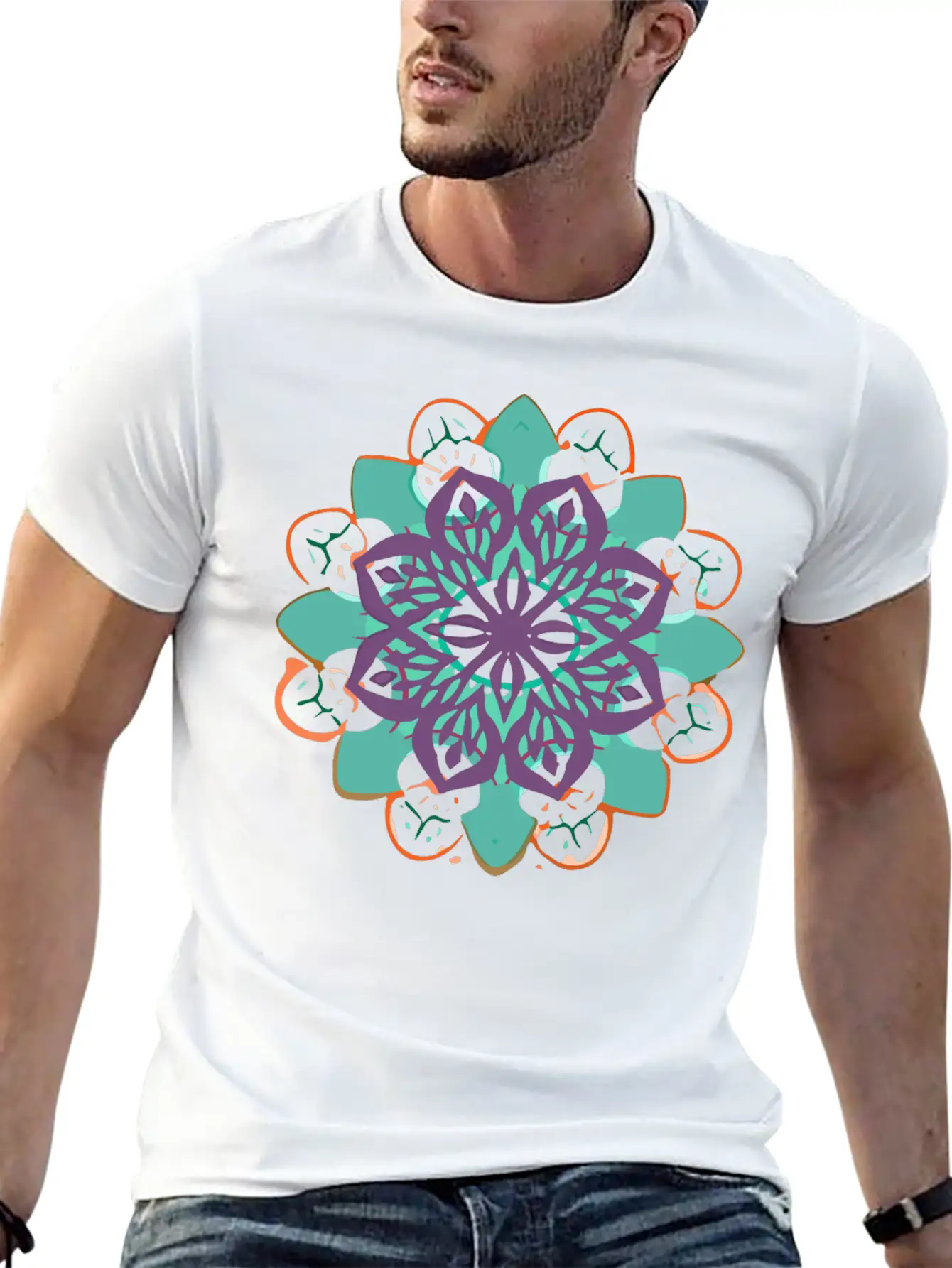 Mandala Gamut Stuffed Basic Graphic T-Shirt ¨C Daily Comfort In Soft Cotton