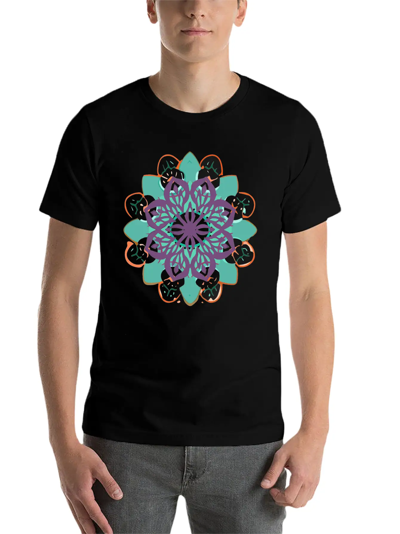 Mandala Gamut Stuffed Basic Graphic T-Shirt ¨C Daily Comfort In Soft Cotton