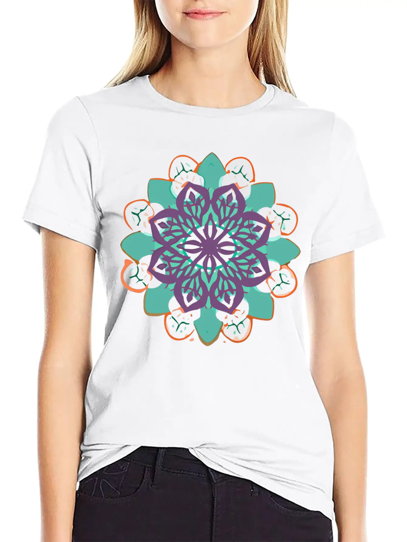 Mandala Gamut Stuffed Basic Graphic T-Shirt ¨C Daily Comfort In Soft Cotton