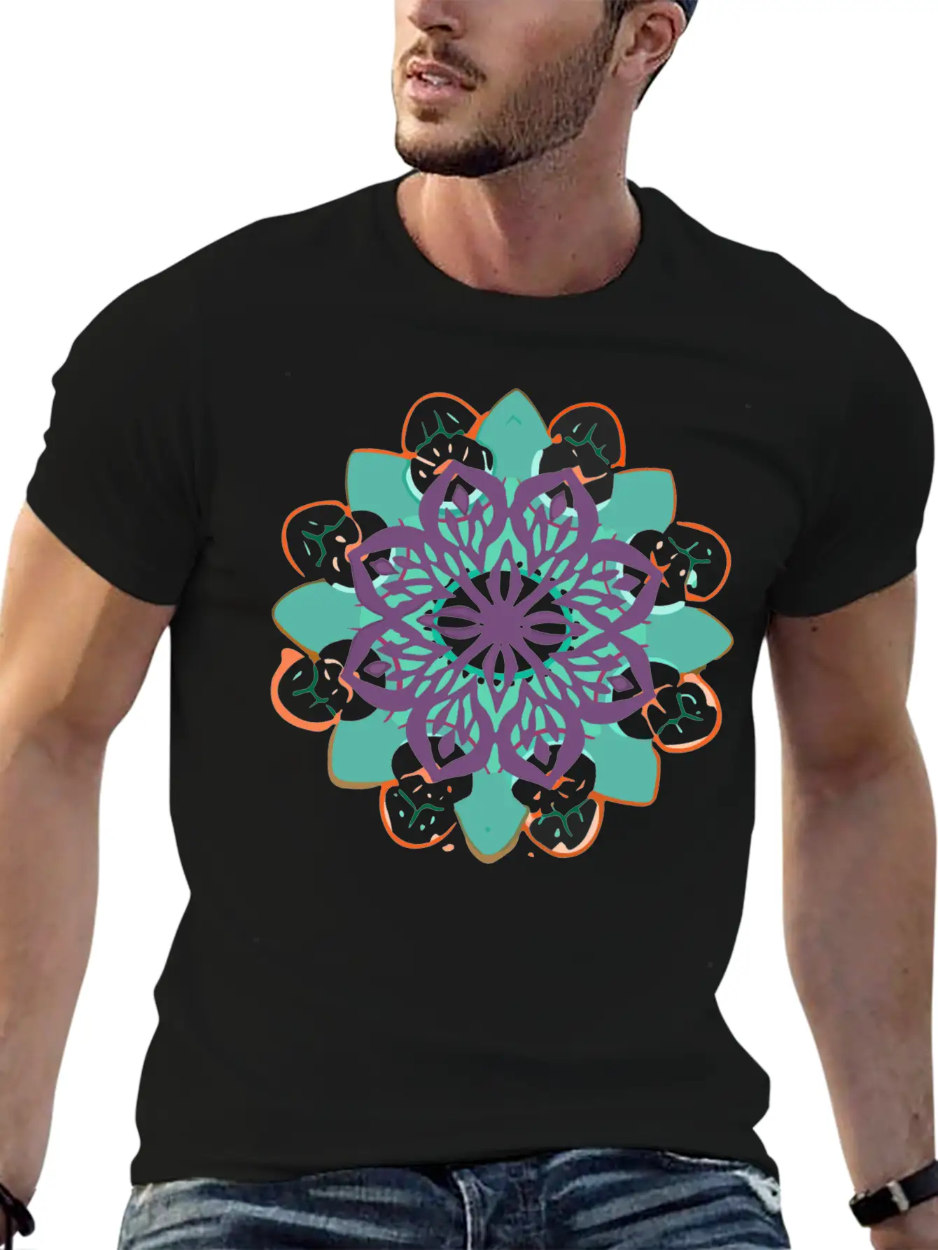 Mandala Gamut Stuffed Basic Graphic T-Shirt ¨C Daily Comfort In Soft Cotton