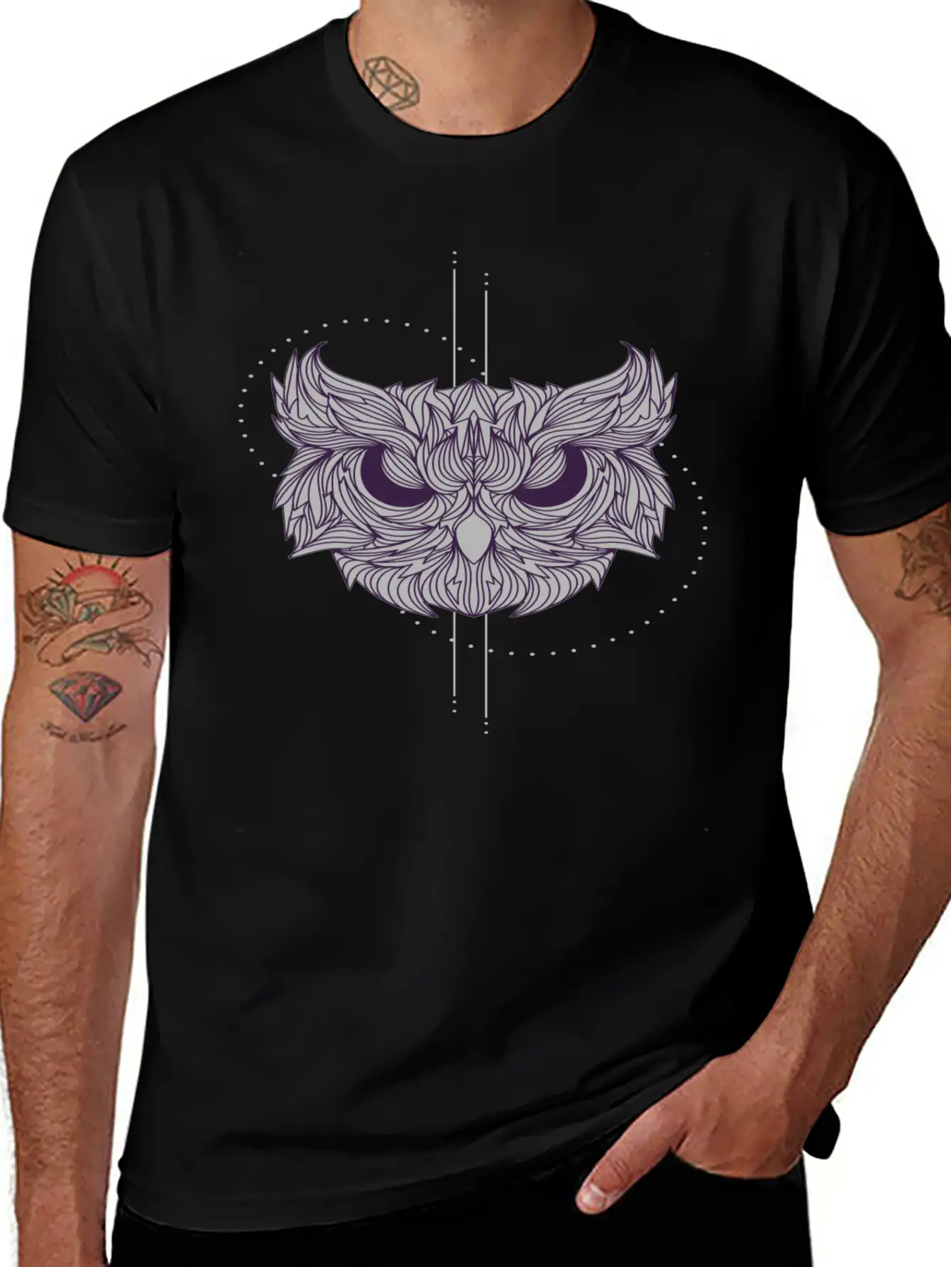 Mandala Owl Design - Owl Basic Graphic T-Shirt ¨C Daily Comfort In Soft Cotton