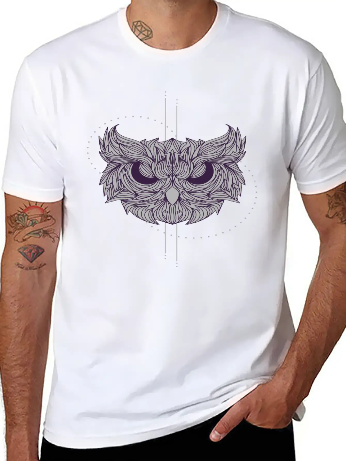 Mandala Owl Design - Owl Basic Graphic T-Shirt ¨C Daily Comfort In Soft Cotton