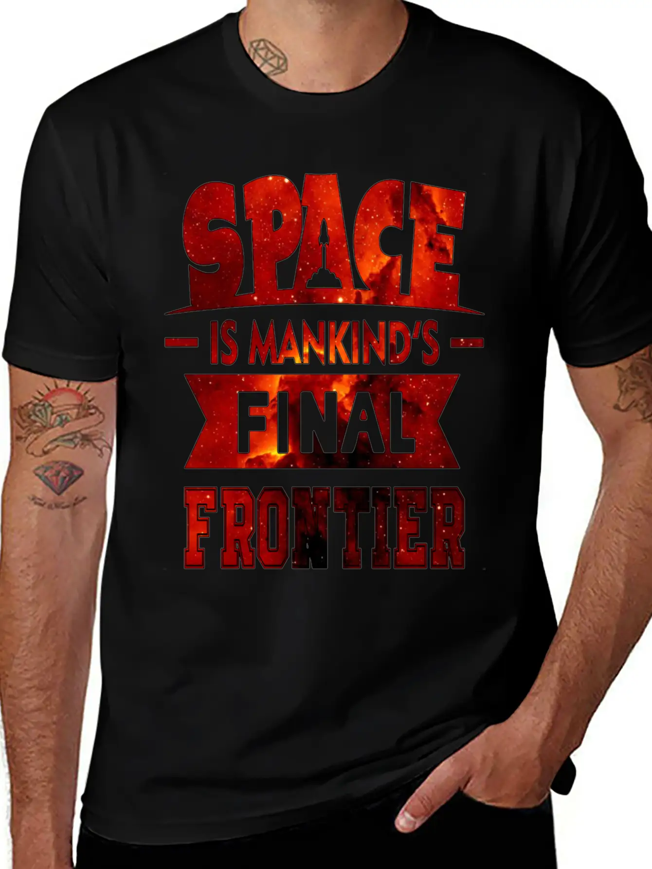 Mankind S Final Frontier- Astronauts -Total Basics Essential Cotton Tee For Daily Outfits ¨C Unisex Style