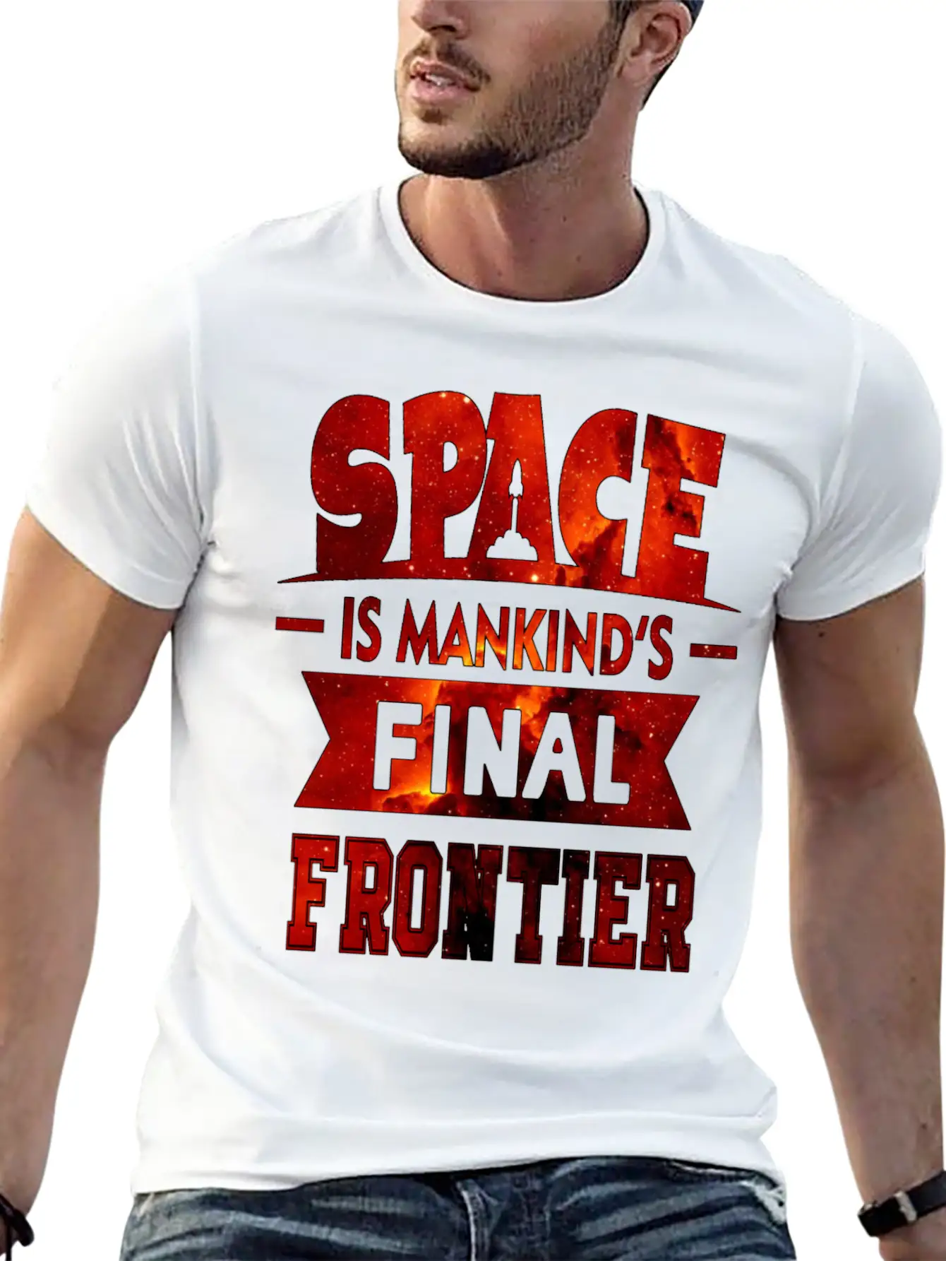 Mankind S Final Frontier- Astronauts -Total Basics Essential Cotton Tee For Daily Outfits ¨C Unisex Style