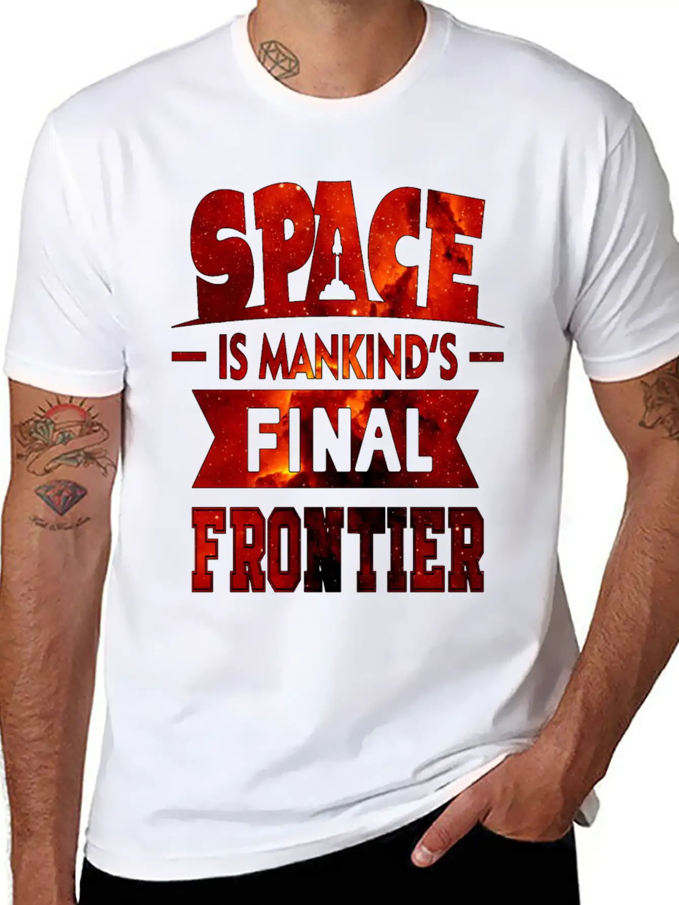 Mankind S Final Frontier- Astronauts -Total Basics Essential Cotton Tee For Daily Outfits ¨C Unisex Style