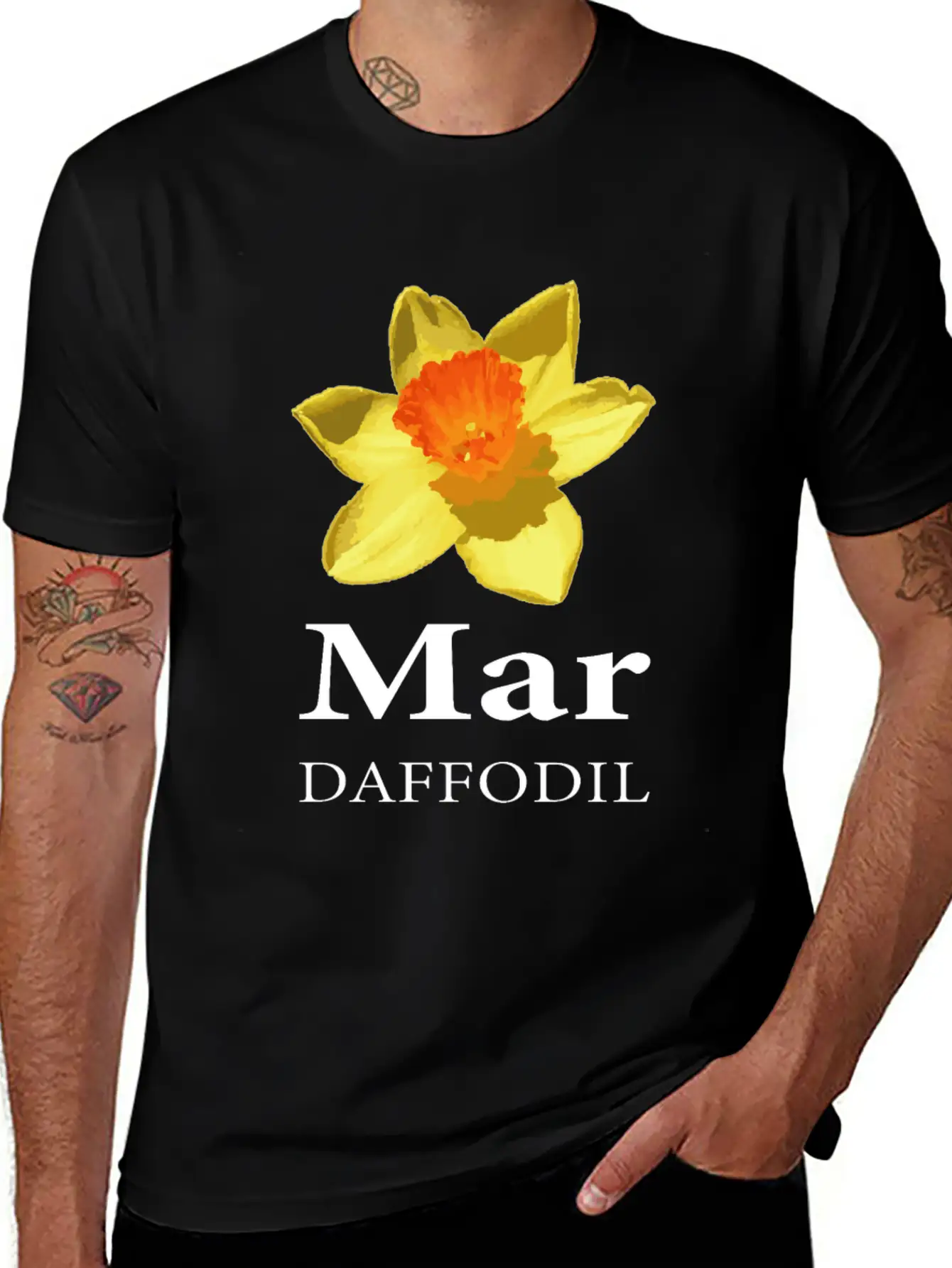 March Daffodil Flower Shop Owner Gift Essential Cotton Tee For Daily Outfits ¨C Unisex Style