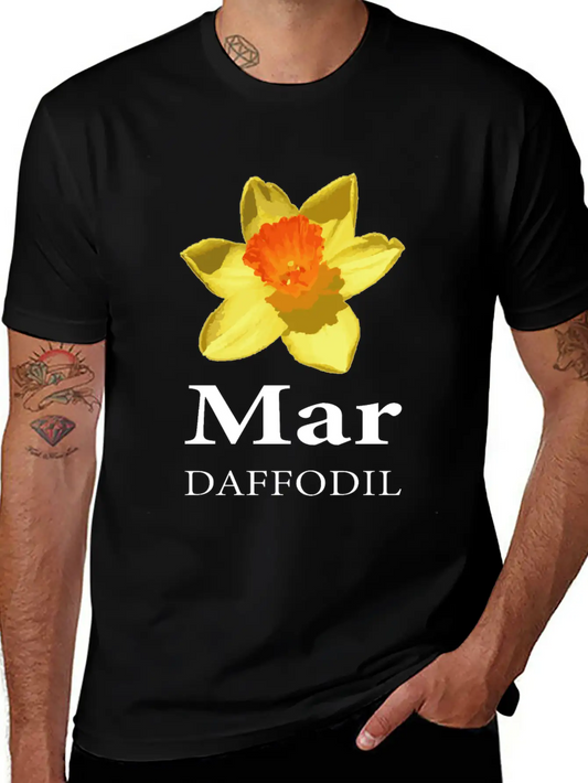 March Daffodil Flower Shop Owner Gift Essential Cotton Tee For Daily Outfits ¨C Unisex Style
