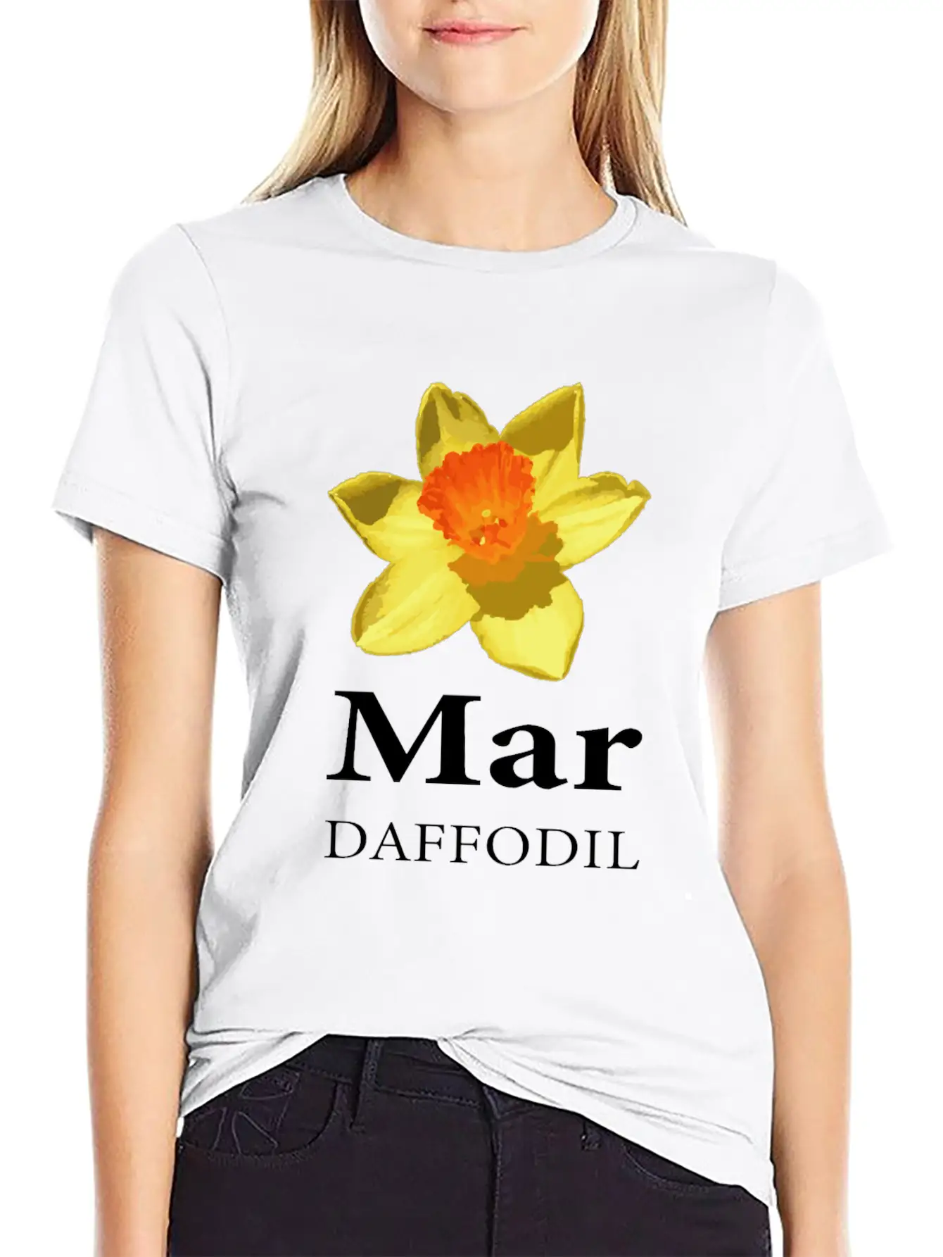 March Daffodil Flower Shop Owner Gift Essential Cotton Tee For Daily Outfits ¨C Unisex Style