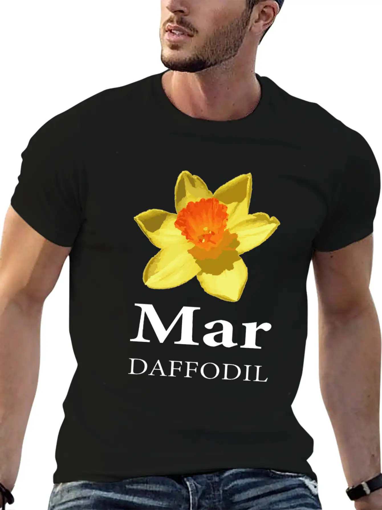 March Daffodil Flower Shop Owner Gift Essential Cotton Tee For Daily Outfits ¨C Unisex Style