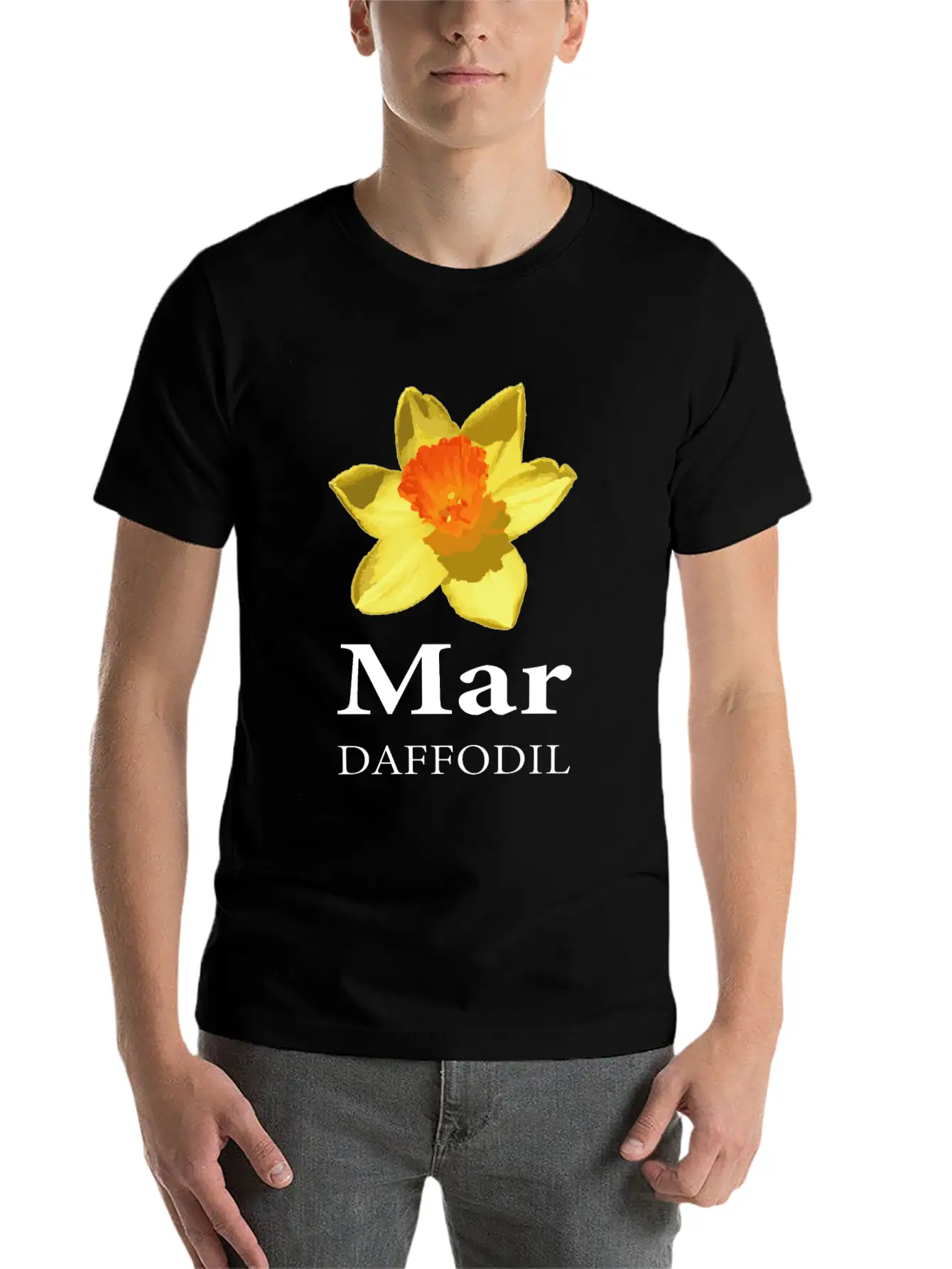 March Daffodil Flower Shop Owner Gift Essential Cotton Tee For Daily Outfits ¨C Unisex Style