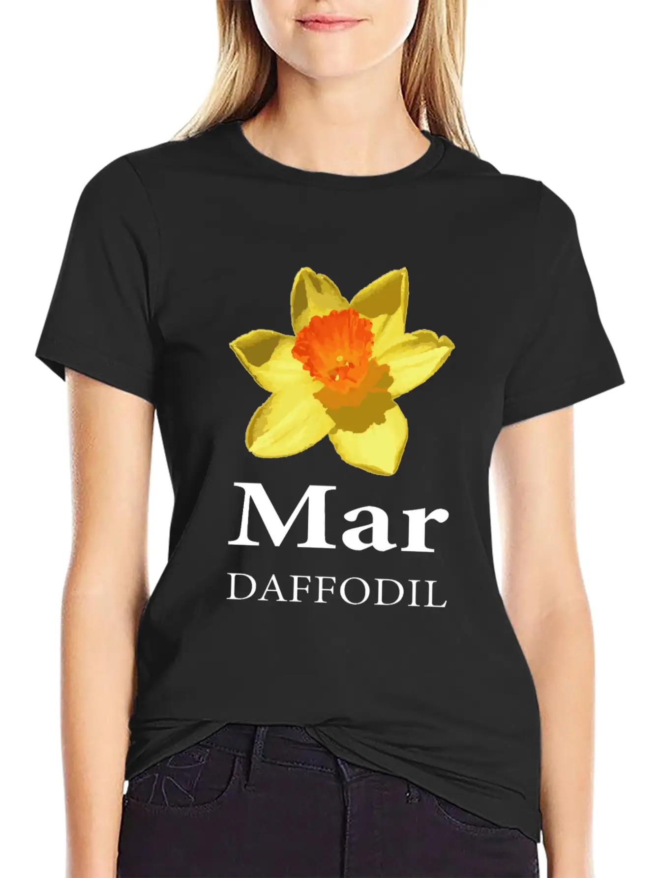 March Daffodil Flower Shop Owner Gift Essential Cotton Tee For Daily Outfits ¨C Unisex Style