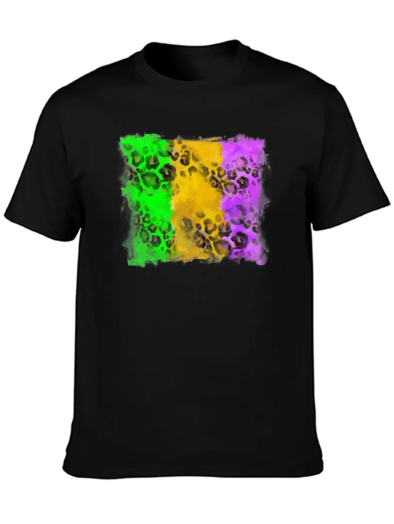 Mardi Gras Leopard Flag Essential Cotton Tee For Daily Outfits ¨C Unisex Style