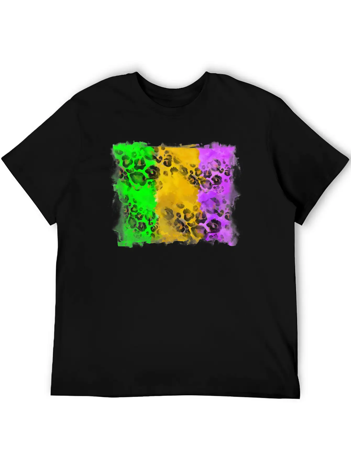Mardi Gras Leopard Flag Essential Cotton Tee For Daily Outfits ¨C Unisex Style