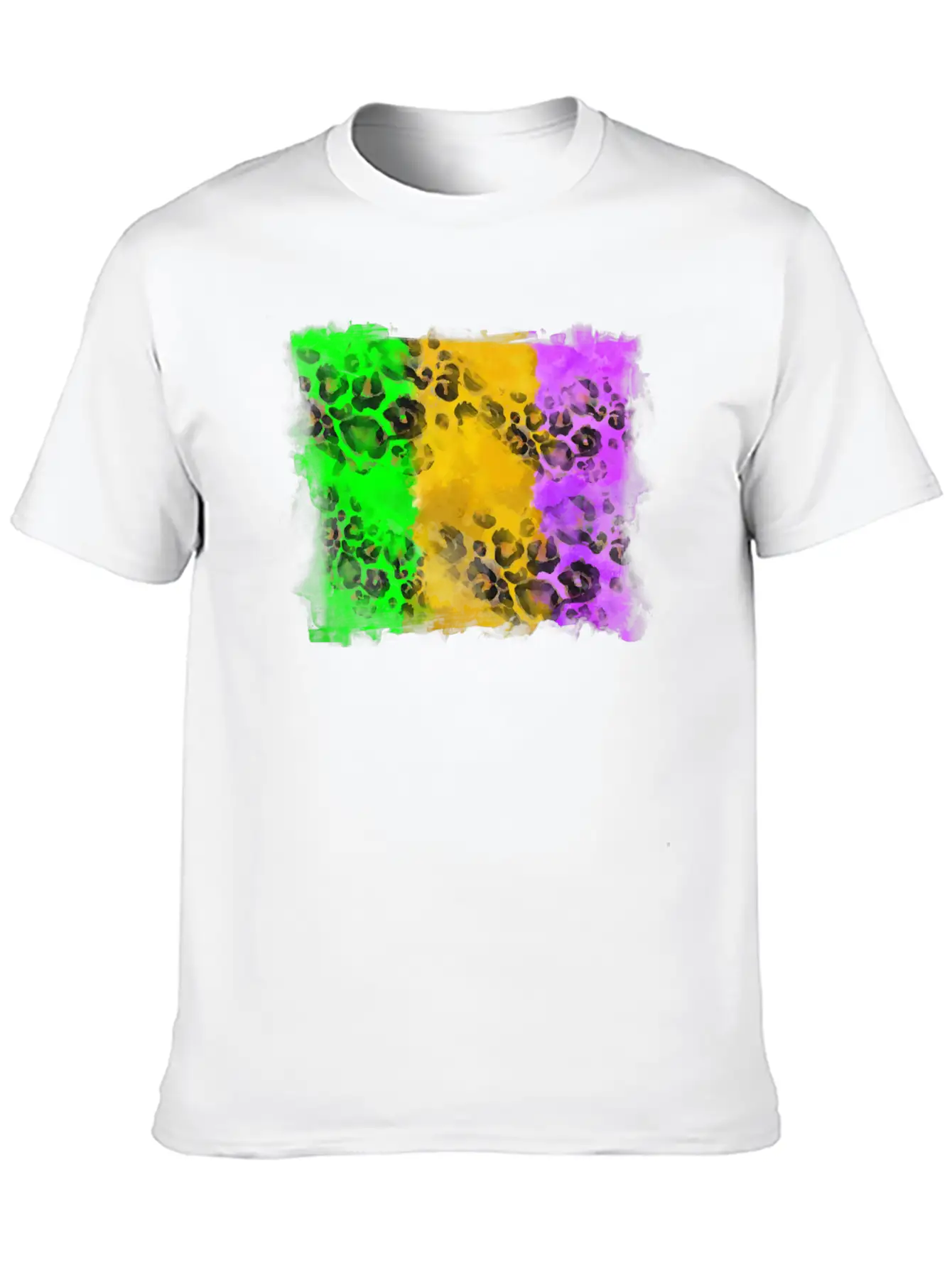 Mardi Gras Leopard Flag Essential Cotton Tee For Daily Outfits ¨C Unisex Style