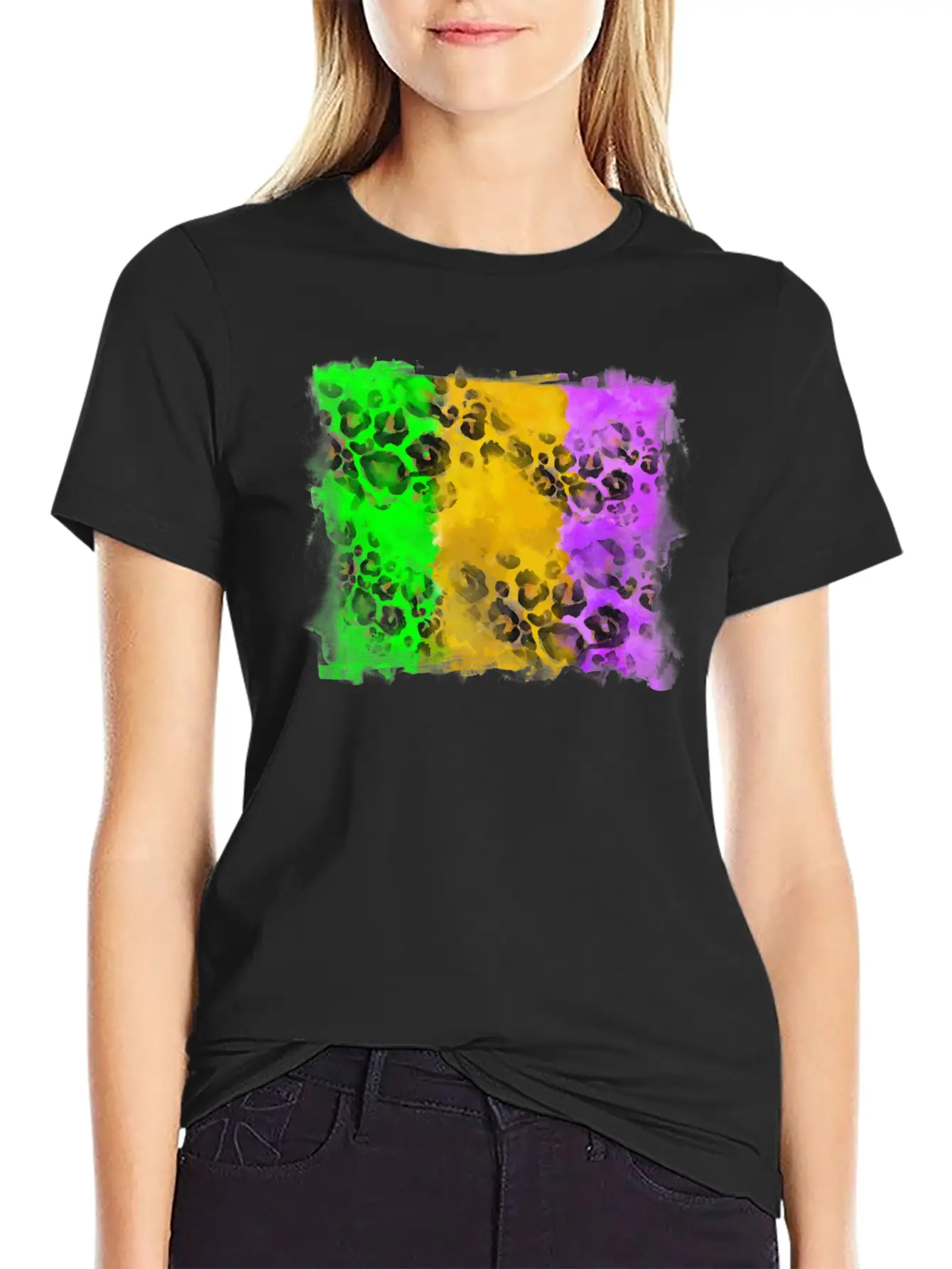 Mardi Gras Leopard Flag Essential Cotton Tee For Daily Outfits ¨C Unisex Style
