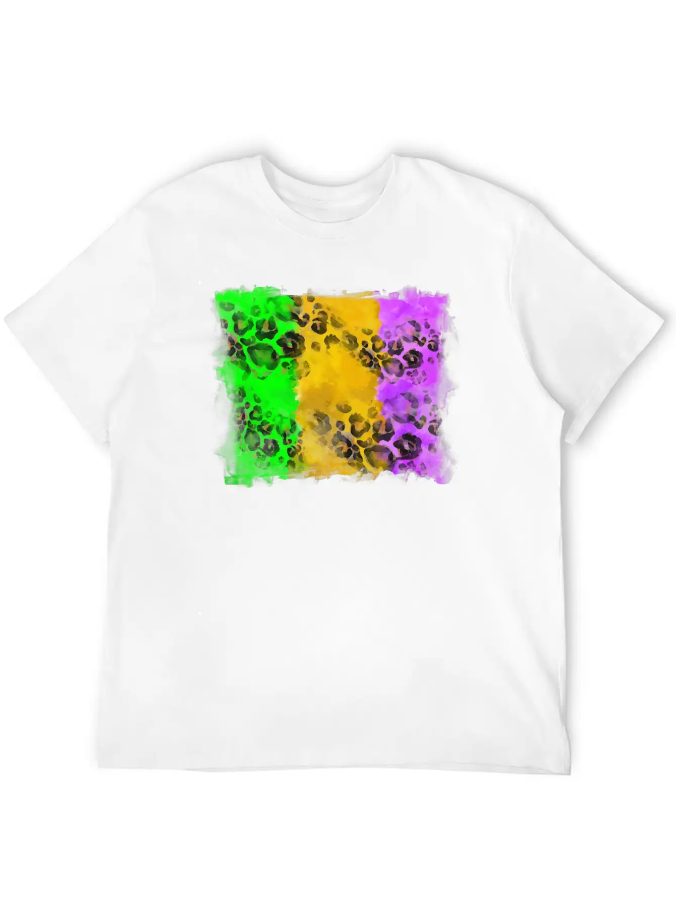 Mardi Gras Leopard Flag Essential Cotton Tee For Daily Outfits ¨C Unisex Style