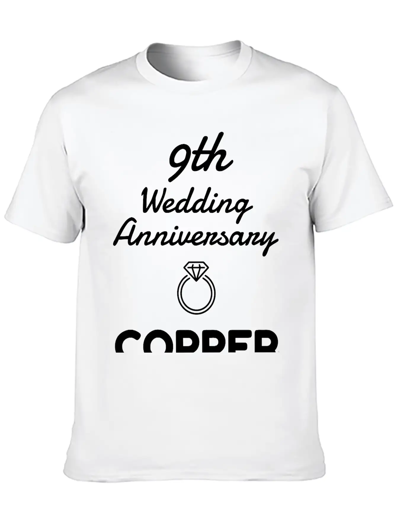 Marriage Mariage Wedding Anniversary 9 Copper Basic Graphic T-Shirt ¨C Daily Comfort In Soft Cotton