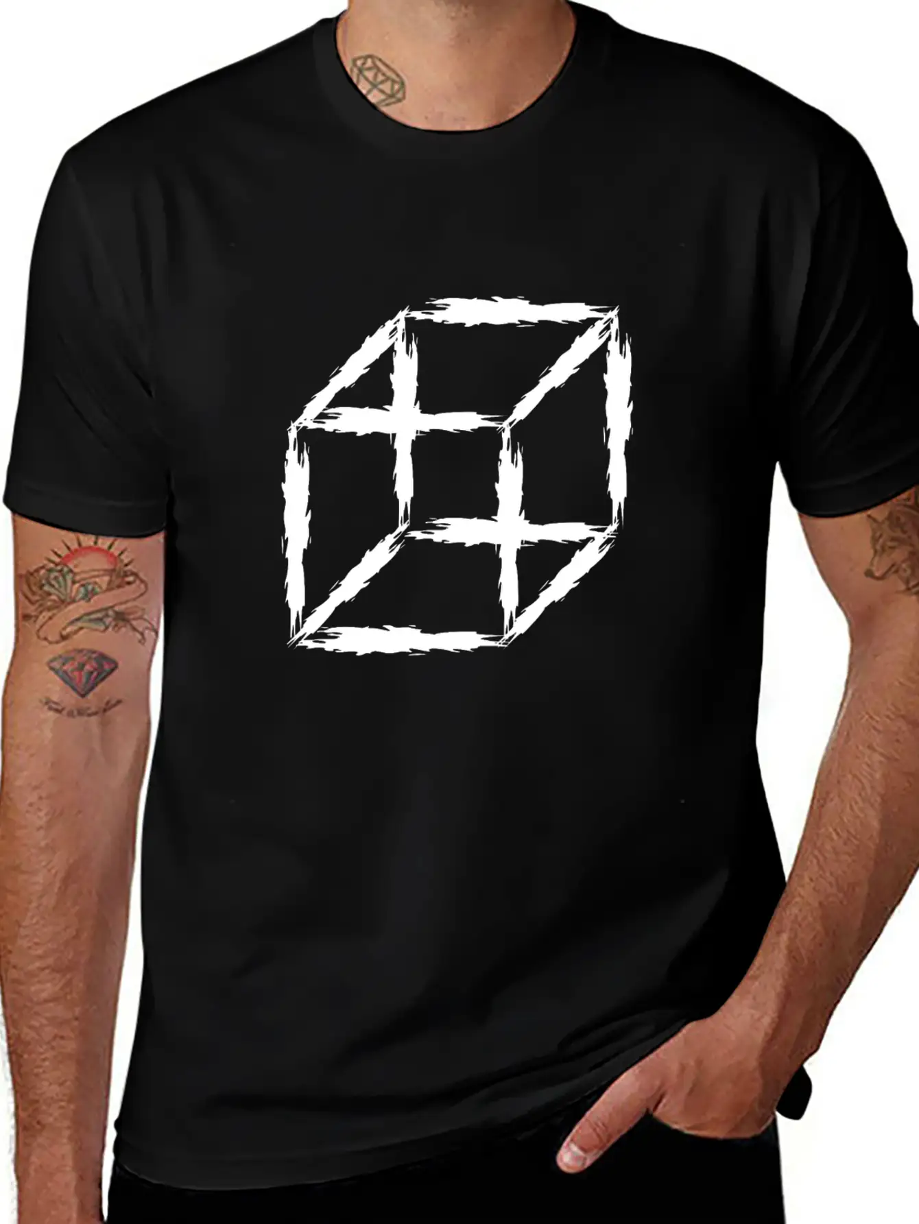Mathematics Symbol Cubes 3D Basic Graphic T-Shirt ¨C Daily Comfort In Soft Cotton