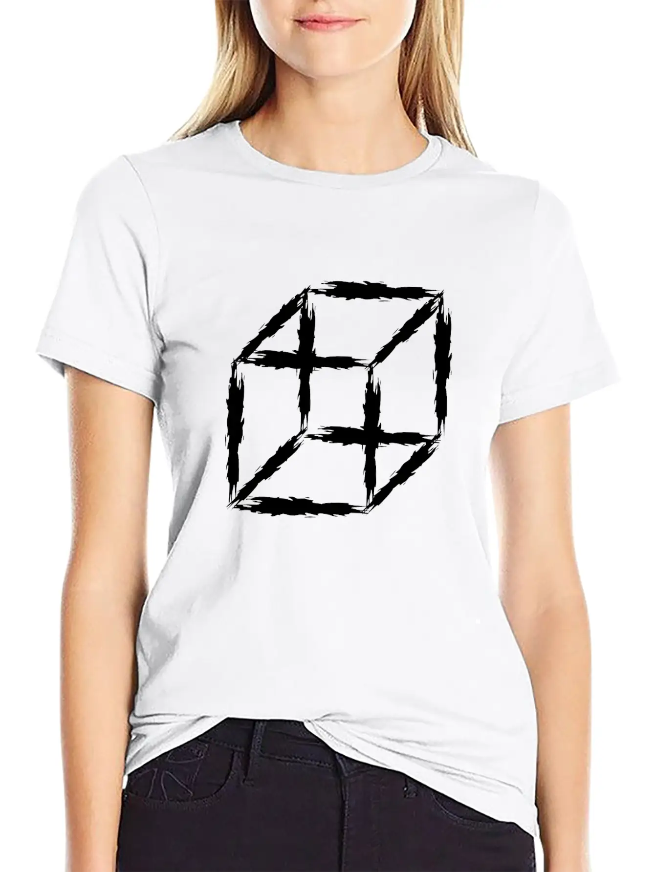 Mathematics Symbol Cubes 3D Basic Graphic T-Shirt ¨C Daily Comfort In Soft Cotton