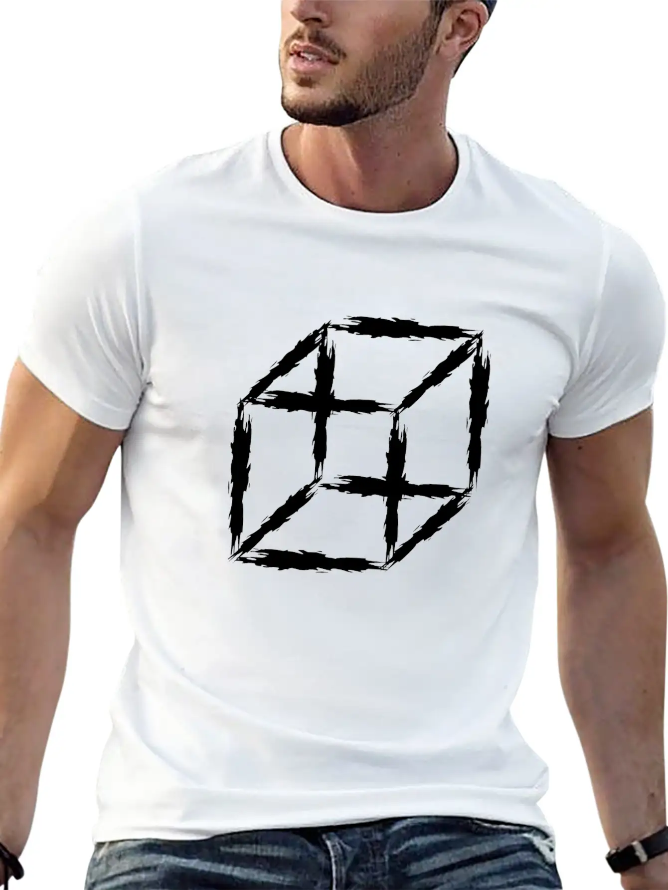 Mathematics Symbol Cubes 3D Basic Graphic T-Shirt ¨C Daily Comfort In Soft Cotton