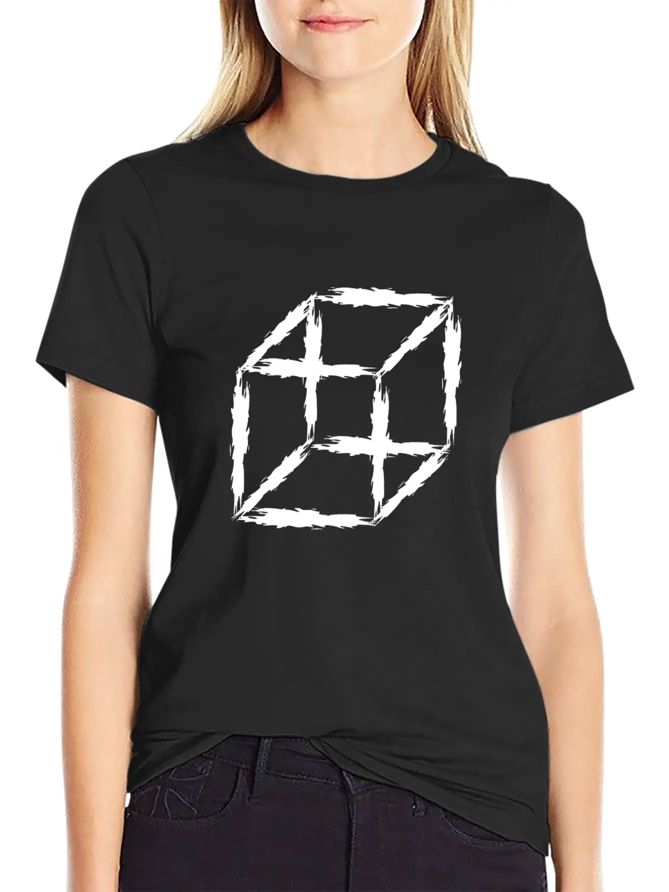 Mathematics Symbol Cubes 3D Basic Graphic T-Shirt ¨C Daily Comfort In Soft Cotton
