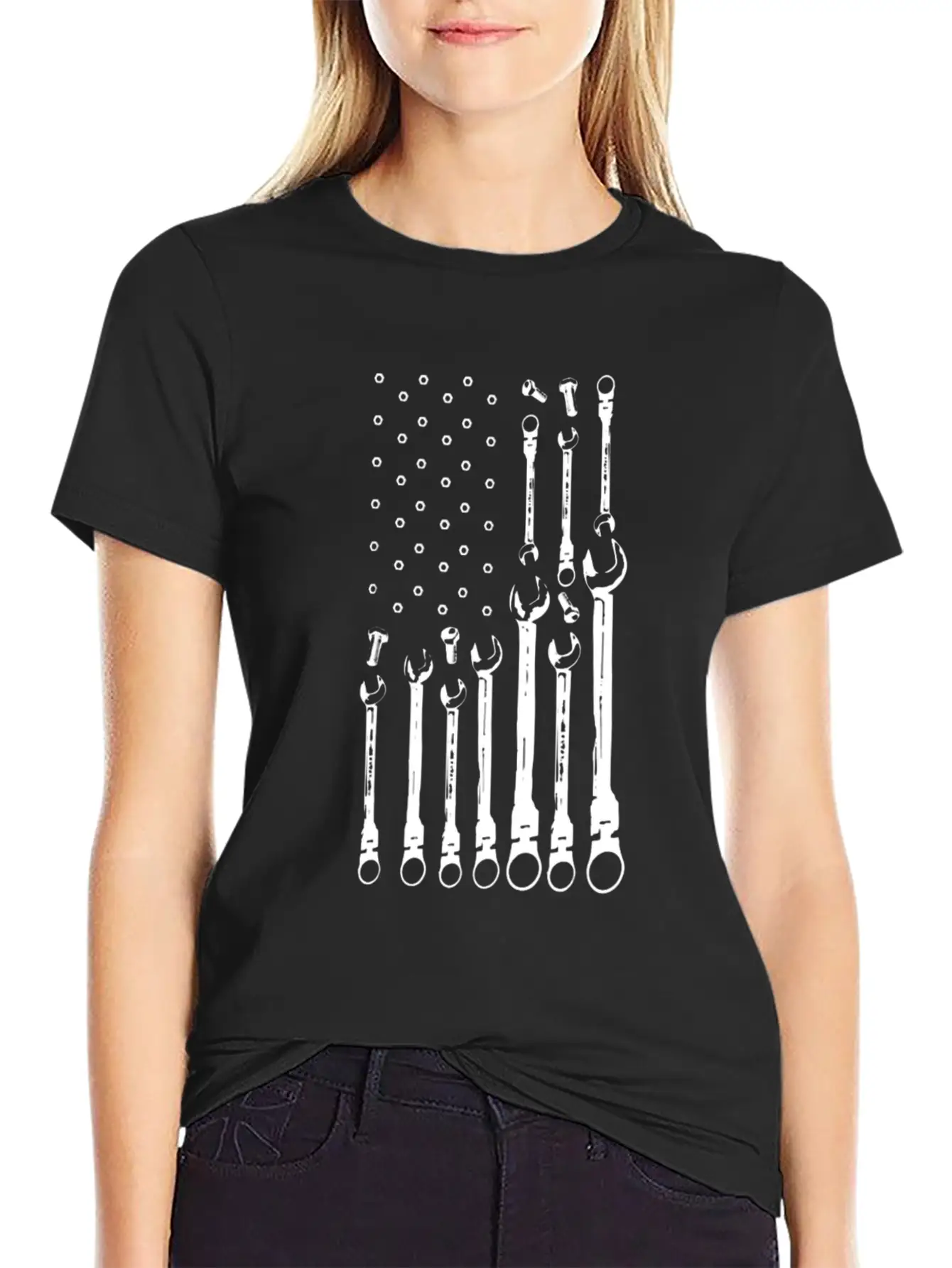 Mechanic Flag Shirt Patriotic Mechanic USA Flag Basic Graphic T-Shirt ¨C Daily Comfort In Soft Cotton