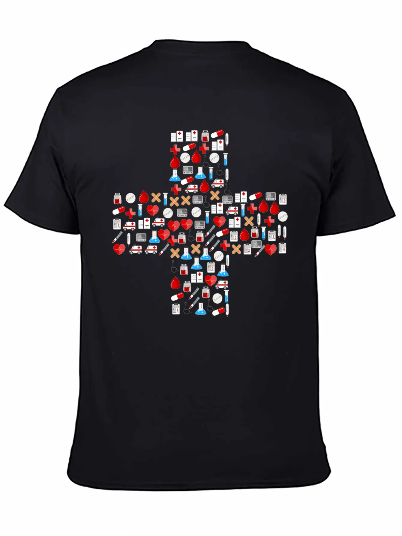 Medical Icons Cross Basic Graphic T-Shirt ¨C Daily Comfort In Soft Cotton